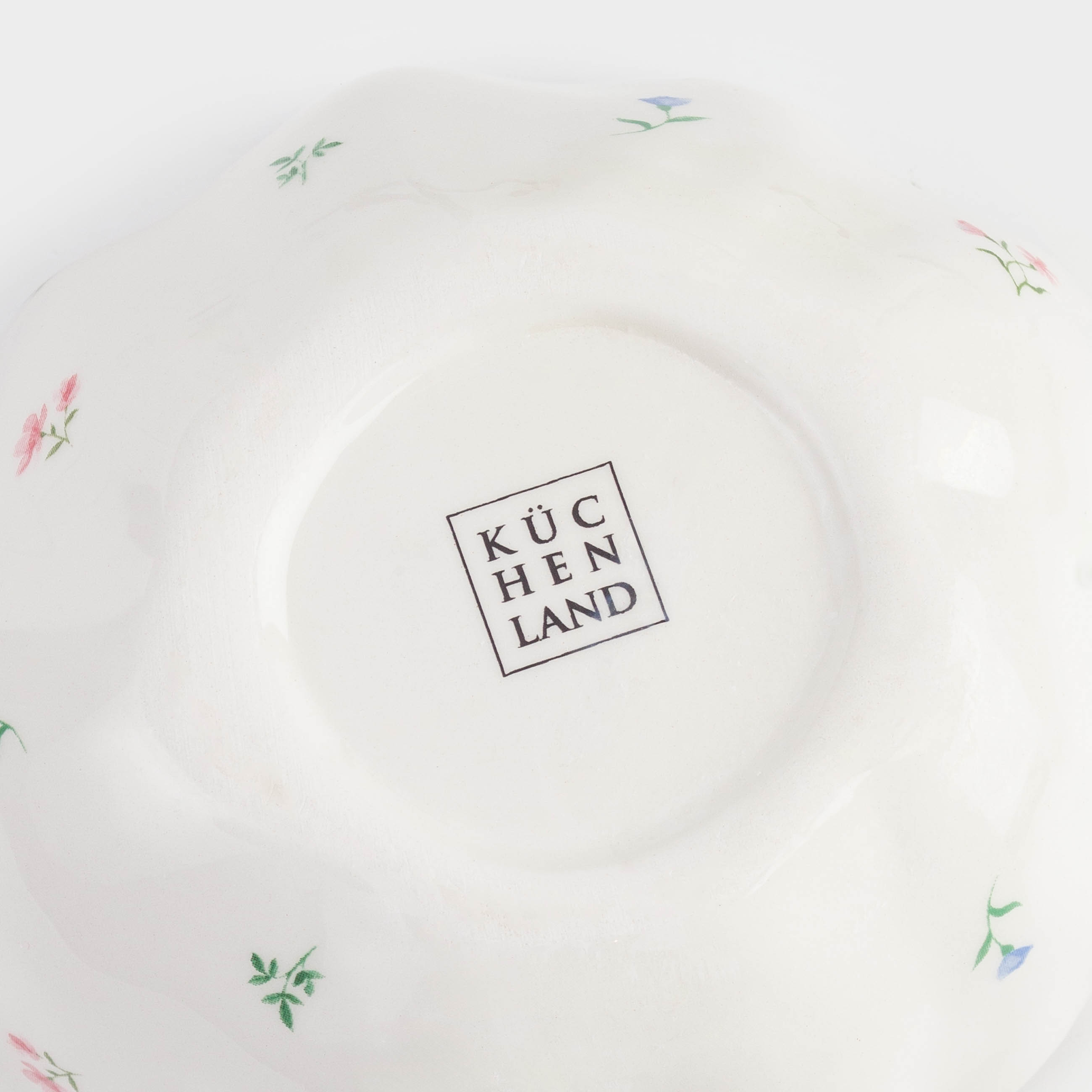 Bowl, 13x5 cm, ceramic, milky, Flowers, El flora