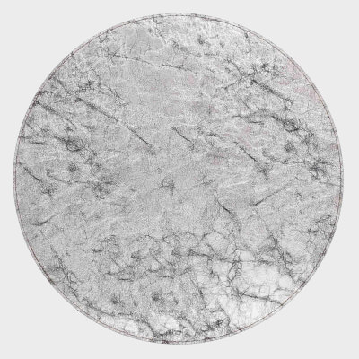 Placemat, 38 cm, double-sided, polyurethane, round, silver/brown, Rock ,image-0