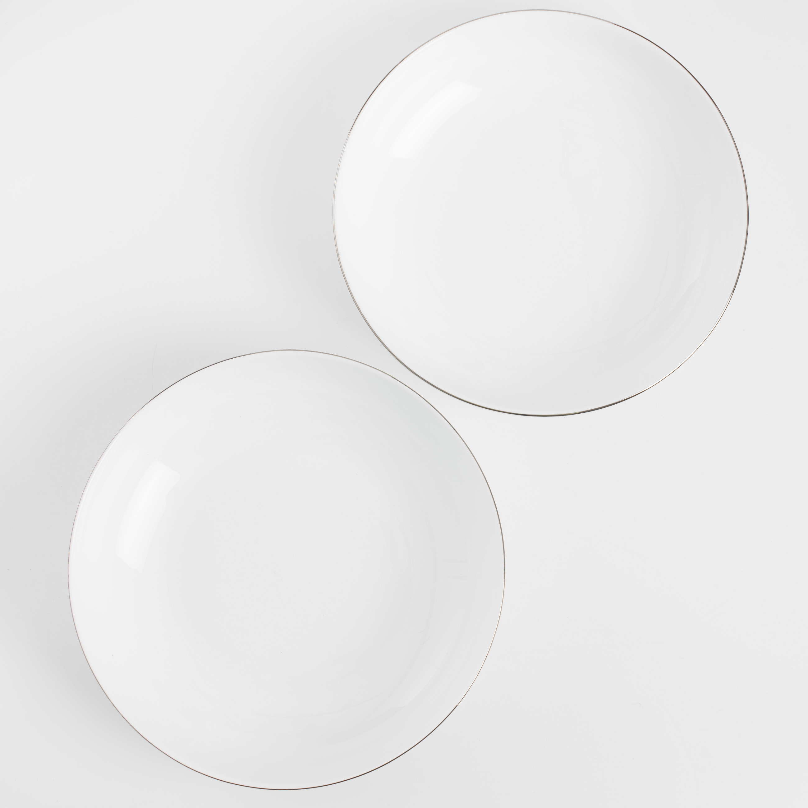 Soup plate, 20x4 cm, 2 pieces, porcelain F, white, Ideal silver