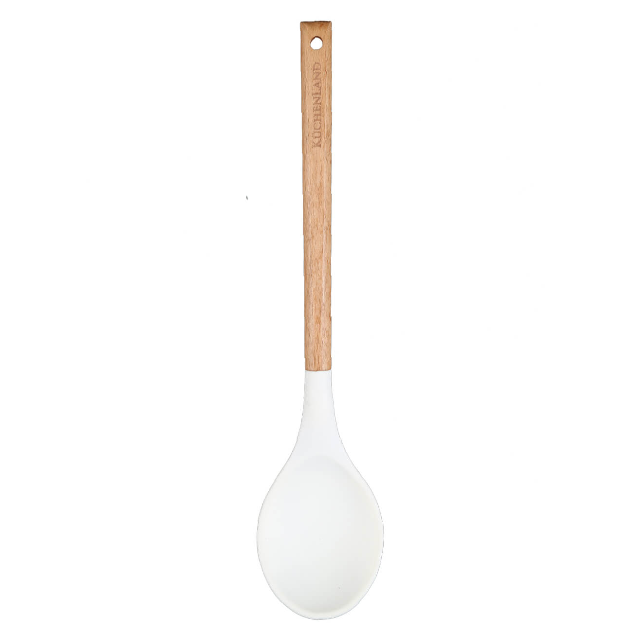 Serving spoon, 32 cm, silicone / wood, beige, Provence