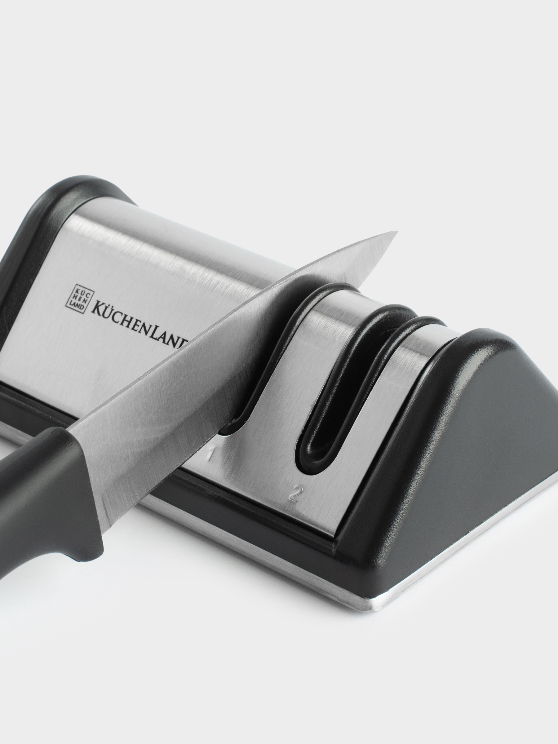 Knife Sharpener, 10 cm, 2-Stage sharpening, black, rhombus shaped, Accessories, image-5