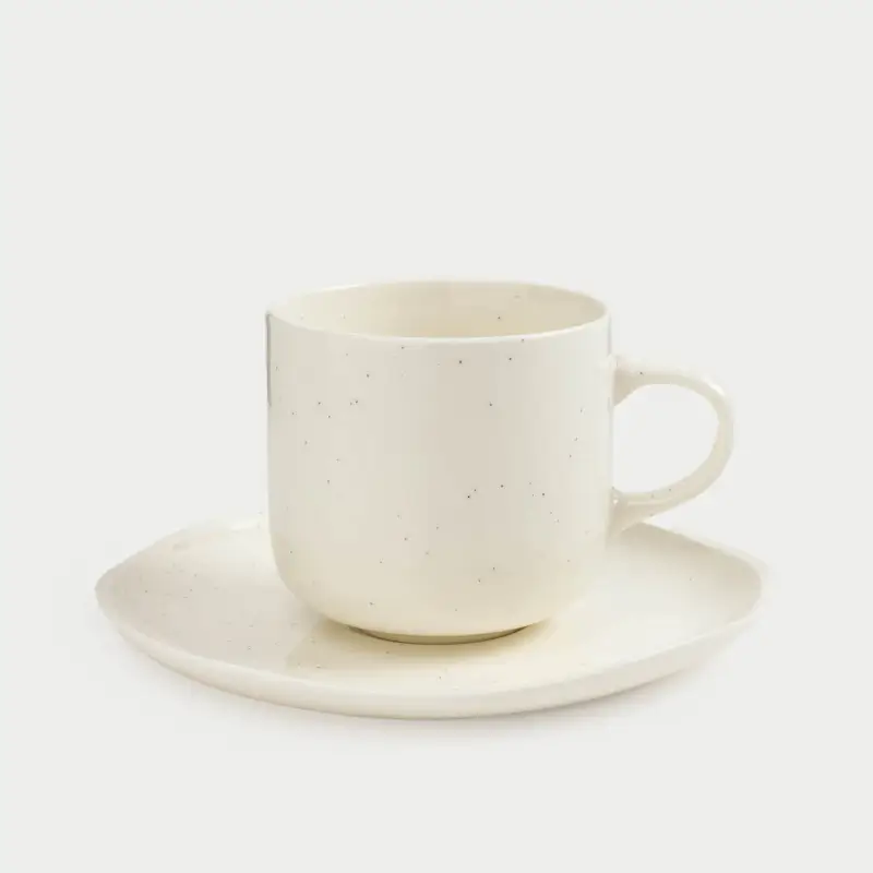 Tea pair, 1 person, 2 items, 220 ml, porcelain N, milk, Dots, Boho