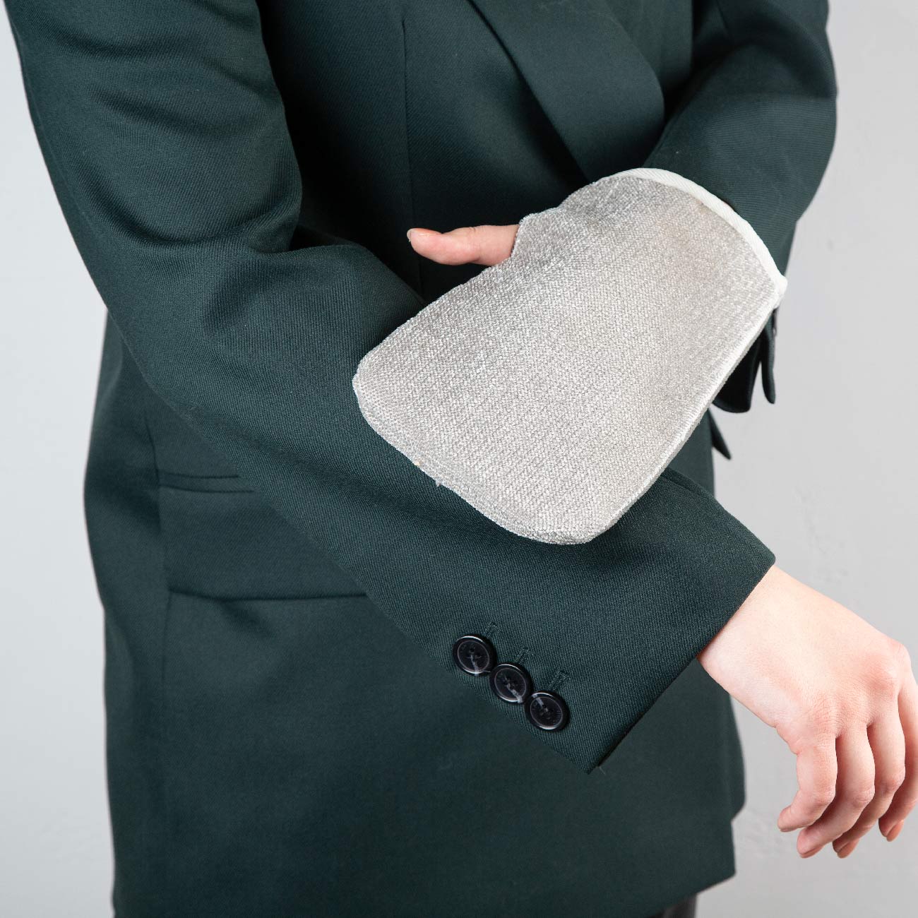Mitten for cleaning wool, 22x13 cm, microfiber, gray, Clean