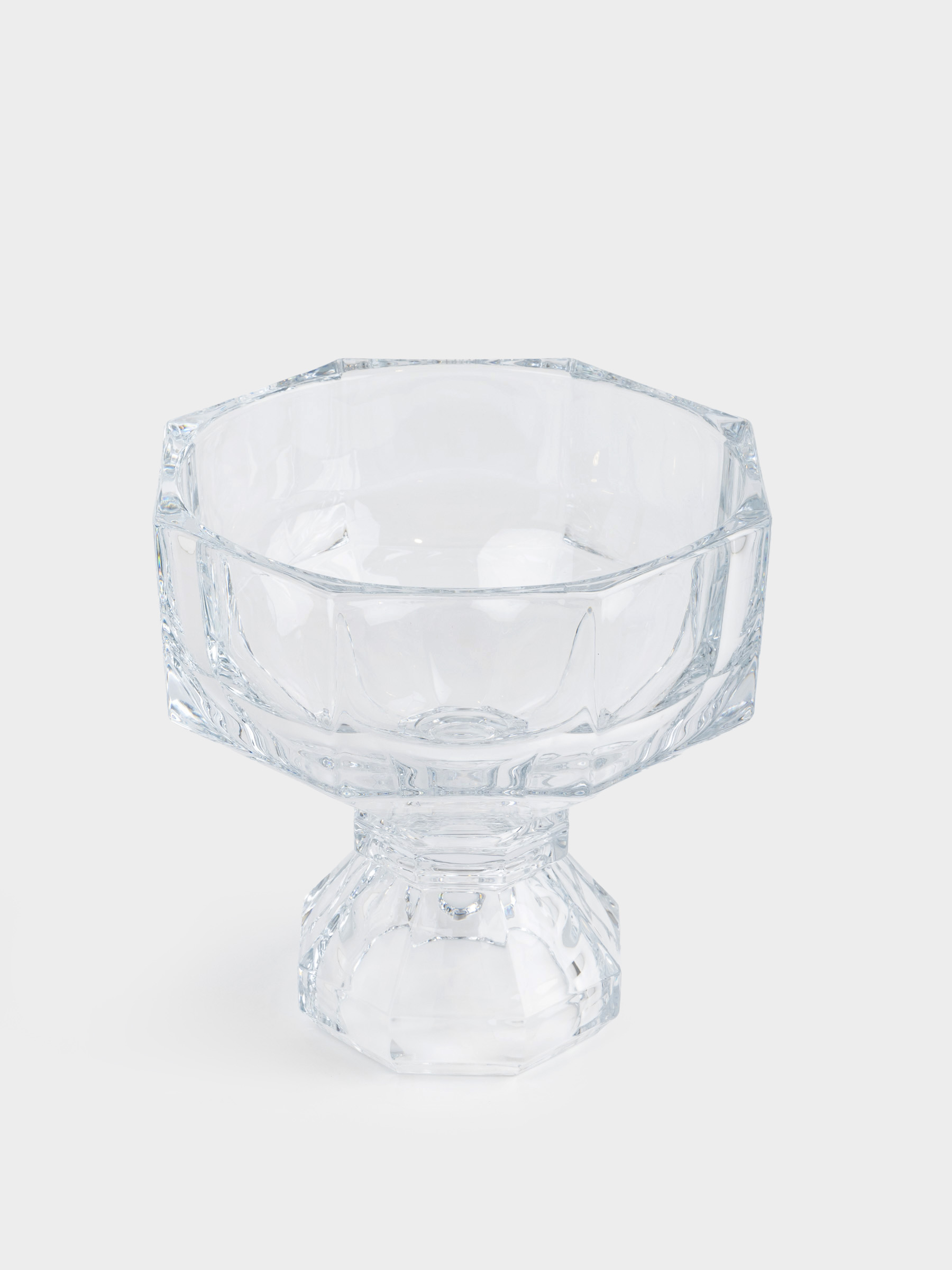 Fruit bowl, 22x23 cm, on a leg, glass, Edges, Terlano, image-1