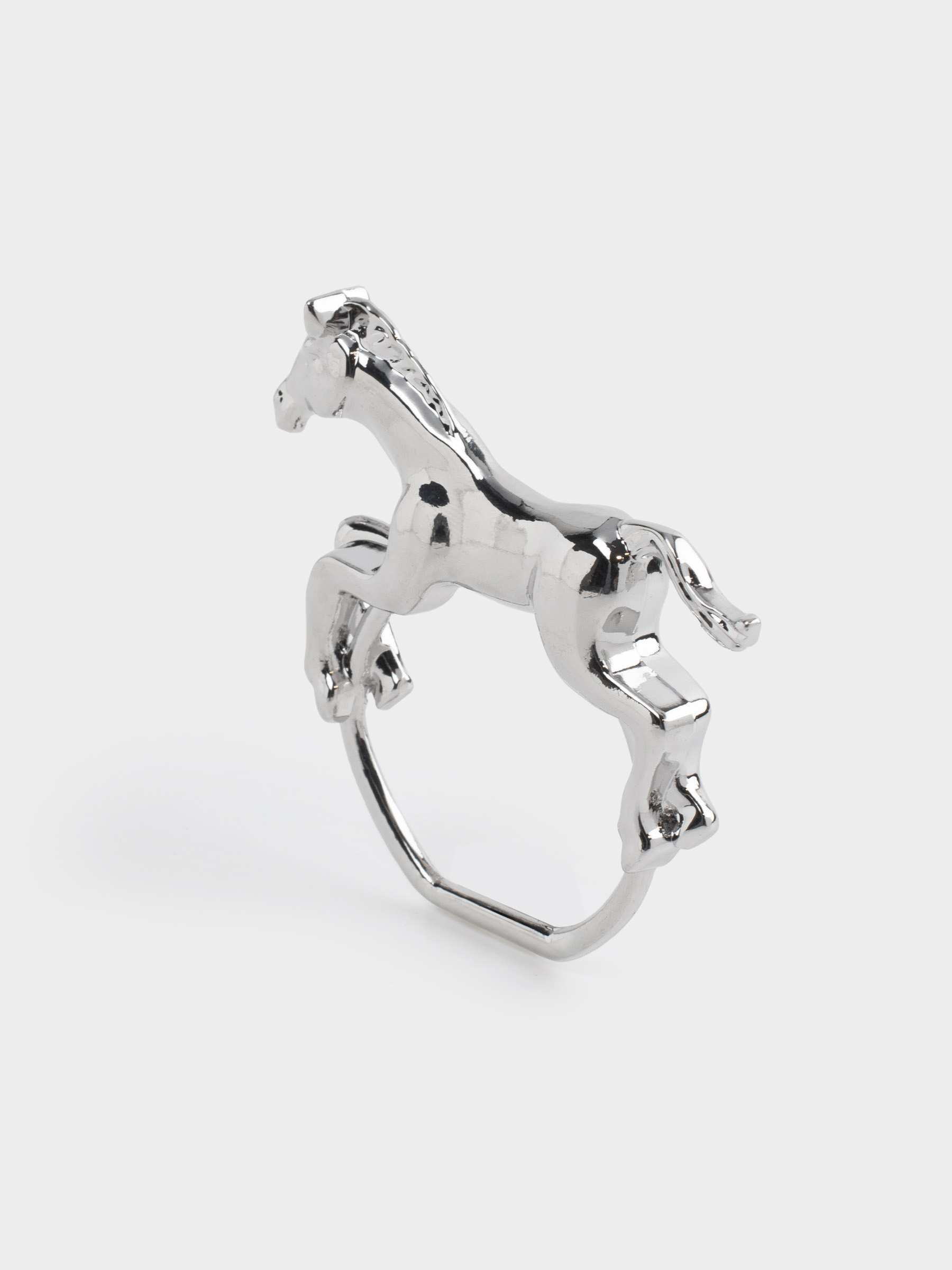 Napkin ring, 7 cm, metal, silver, Horse, Horse silver, image-0