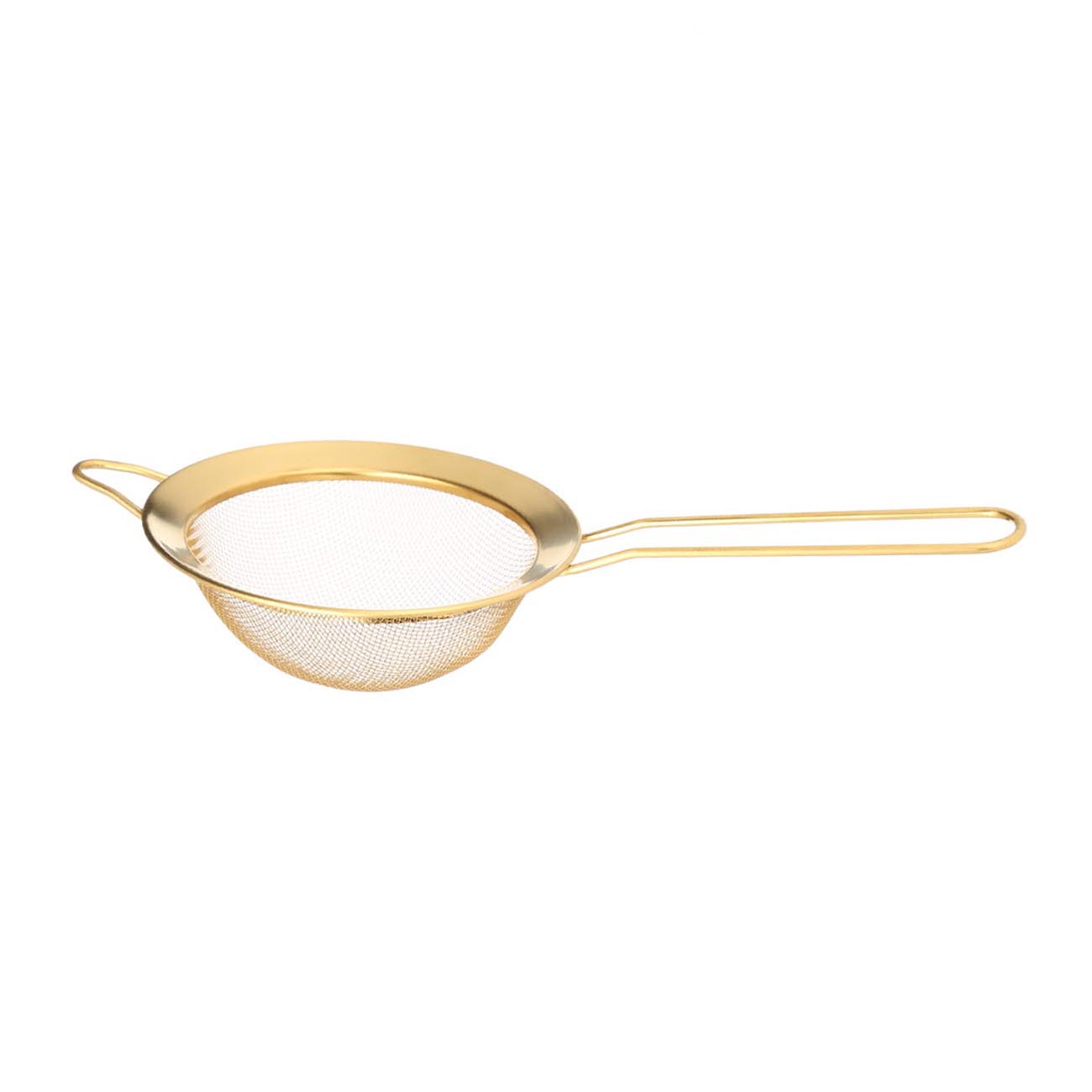 Sieve, 12 cm, with handle, steel, gold, Device gold