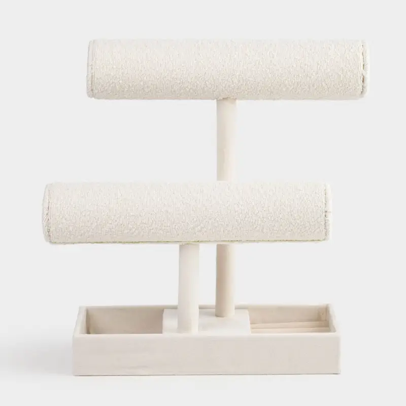 Watch and jewelry holder, 24x28 cm, Boucle / metal, milky, Boucle