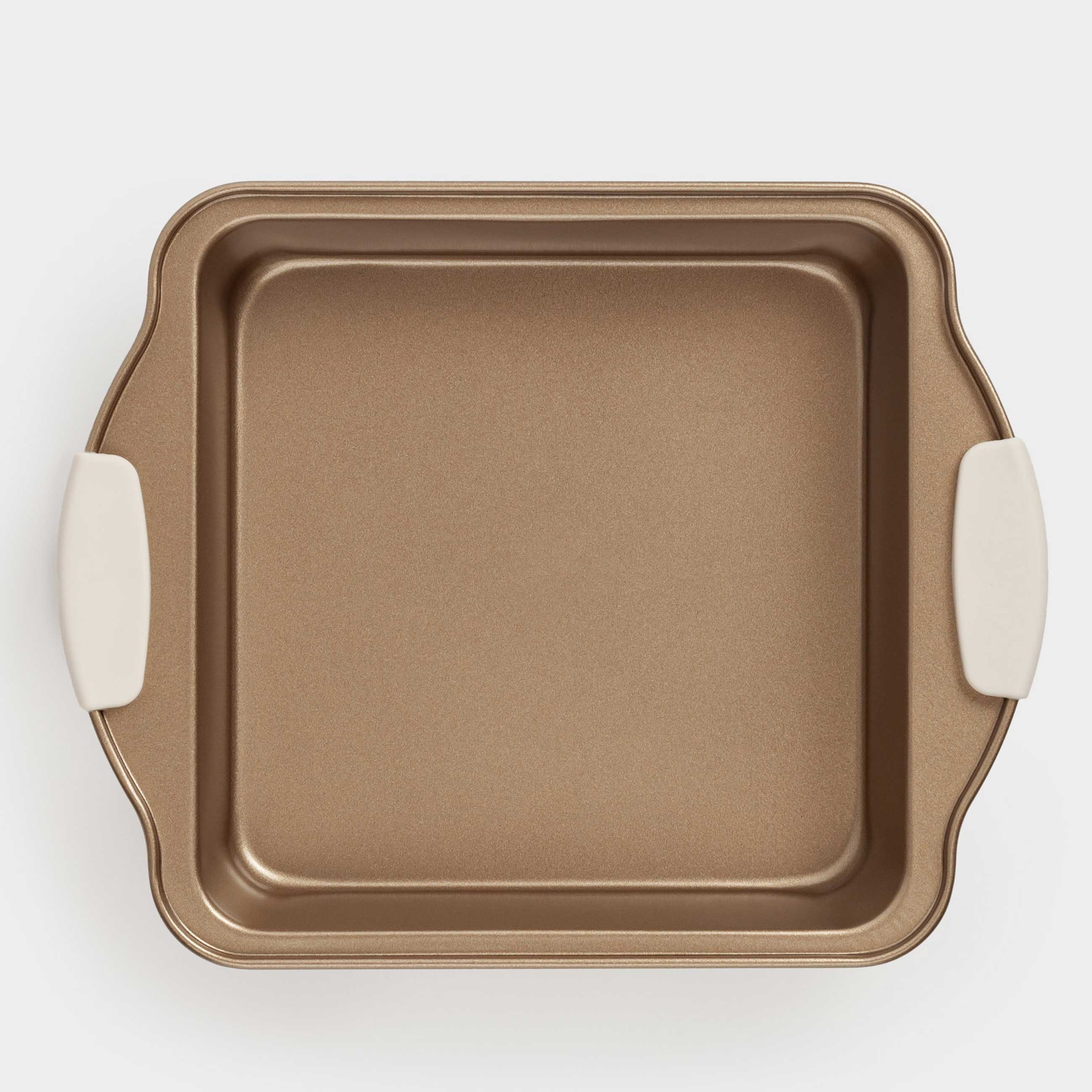 Baking dish, 28x22 cm, with handles, steel / silicone, square, copper, Resto 