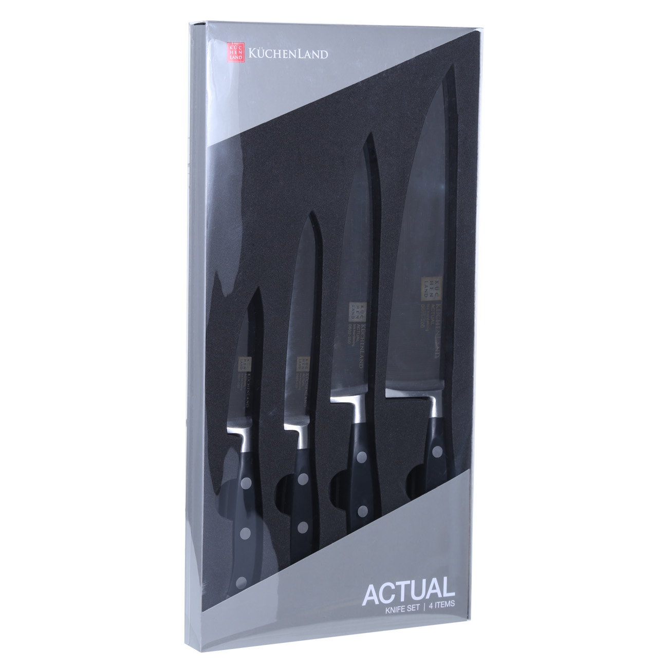 Knife set, 4 pr, steel / plastic, Actual