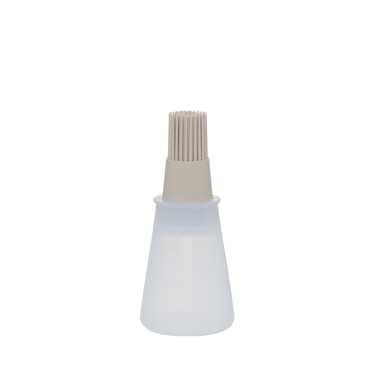 Oil container, 60 ml, with brush, silicone, Beige, Bakery, image-0