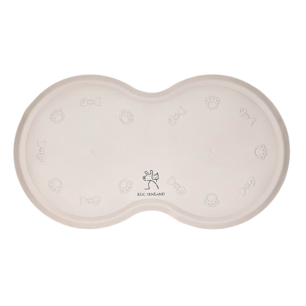 Pet bowl mat, 45x25 cm, rubber, gray-beige, Favorite pet, image-1