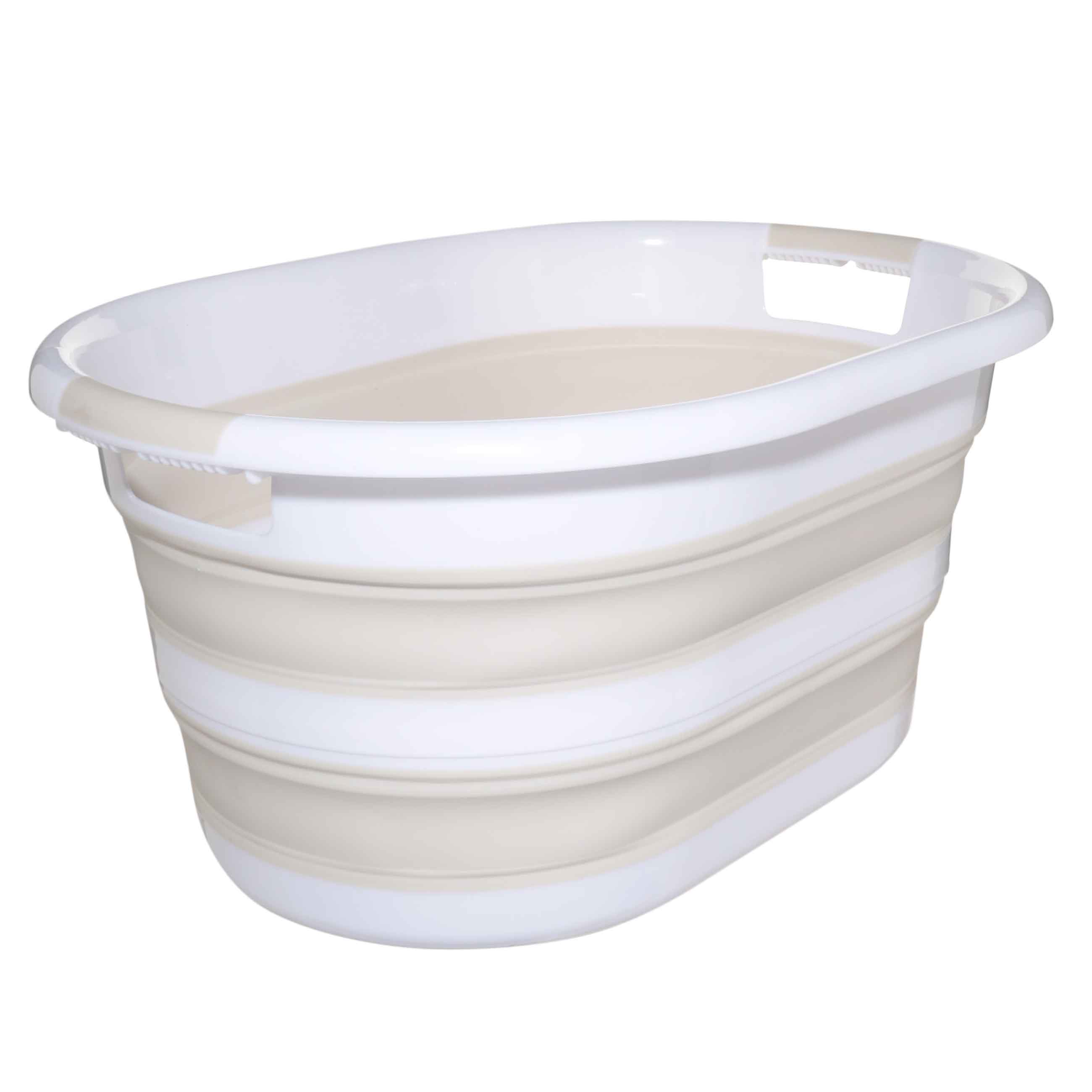 Foldable basin, 24 L, oval, rubber / plastic, grey, Foldaway, image-1