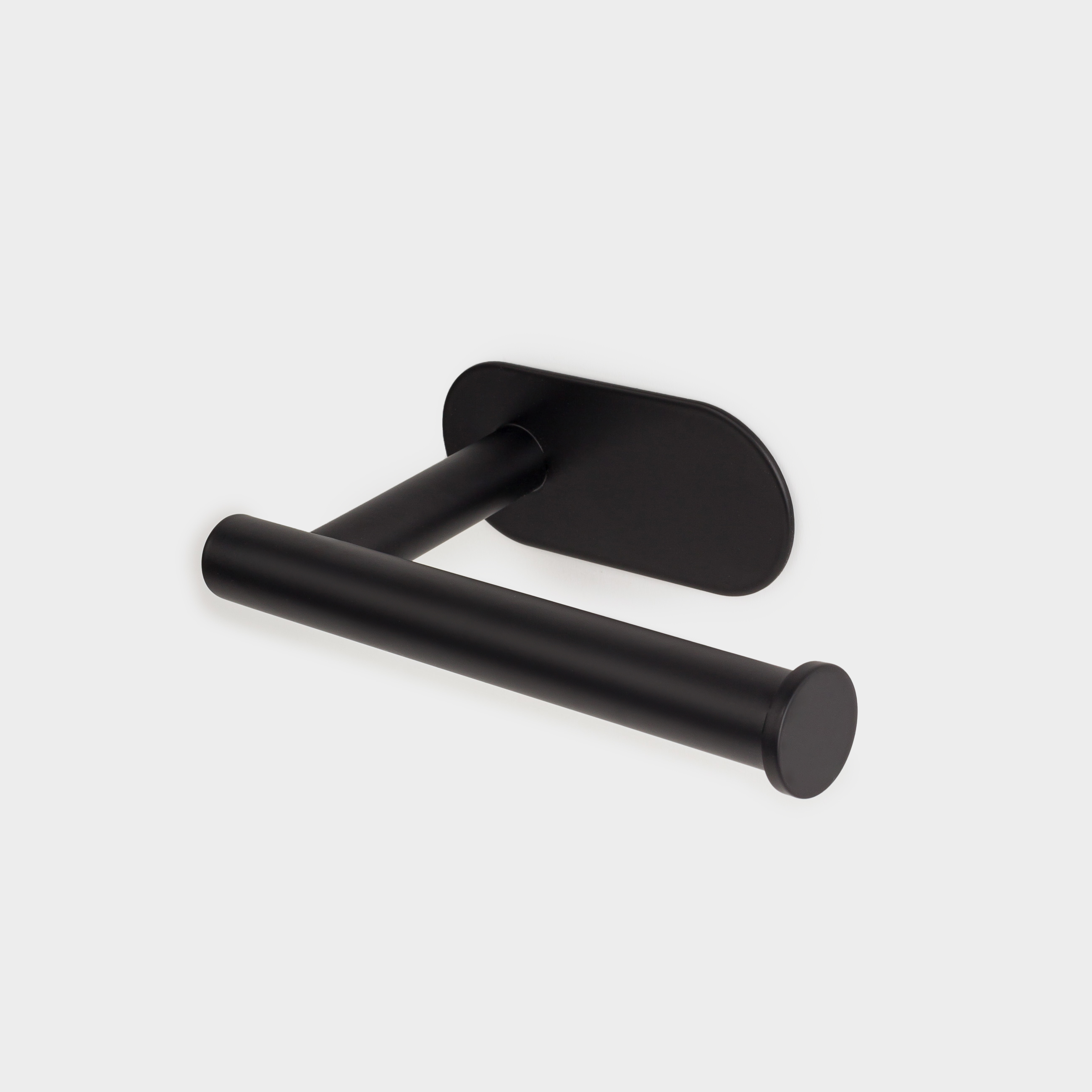 Toilet paper holder, 16 cm, wall-mounted, with Velcro, steel, black, Total black, image-5