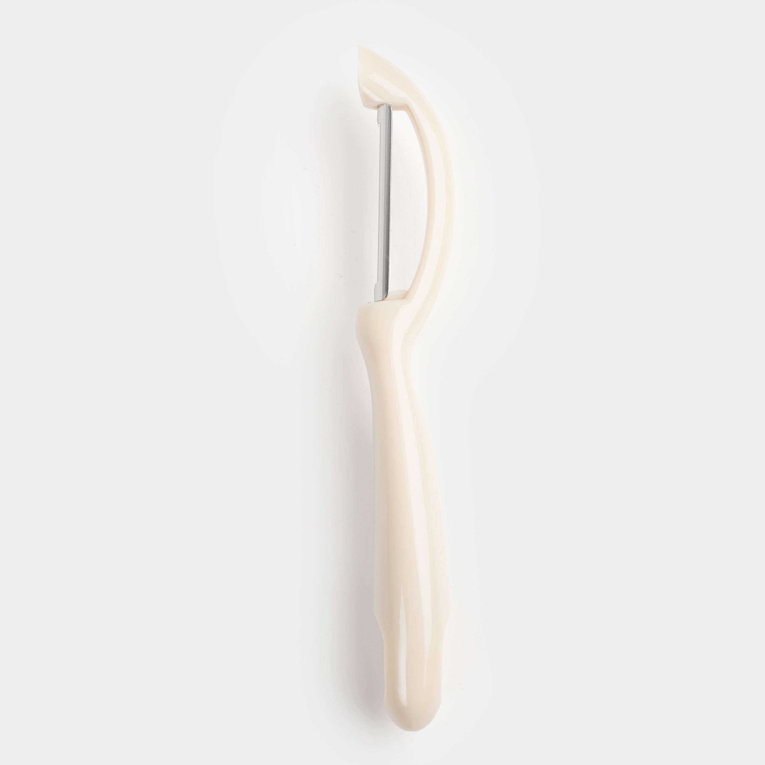 Vegetable peeler, 17 cm, steel / plastic, gray-milky, Regular, image-0