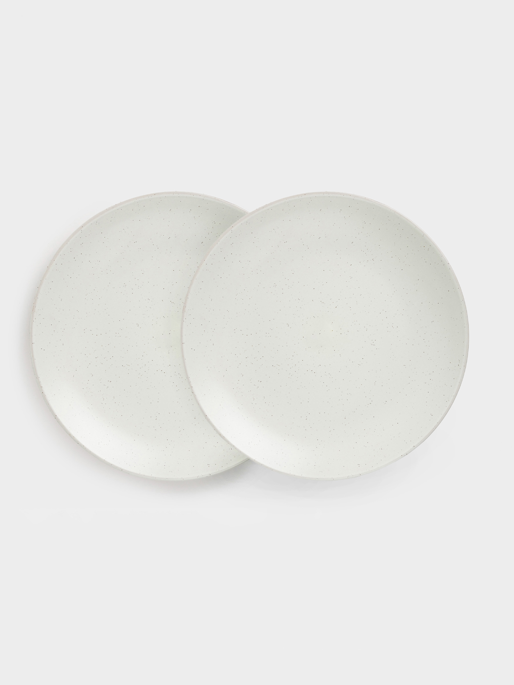Snack plate, 21 cm, 2 pcs, ceramic, milk, speckled, Particle, image-1