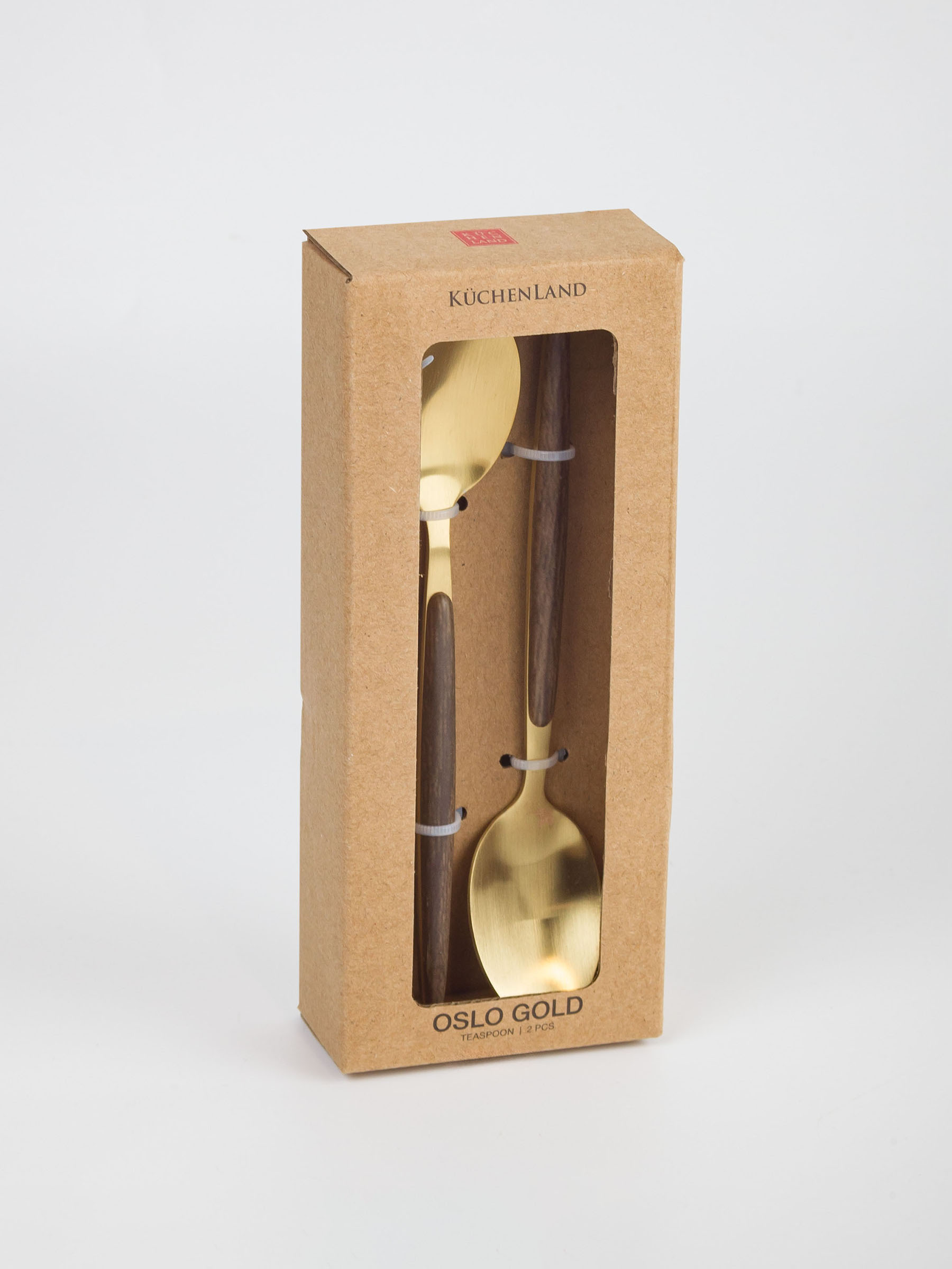 Tea spoon, 2 pcs, steel / plastic, golden, matte, Oslo gold, image-4