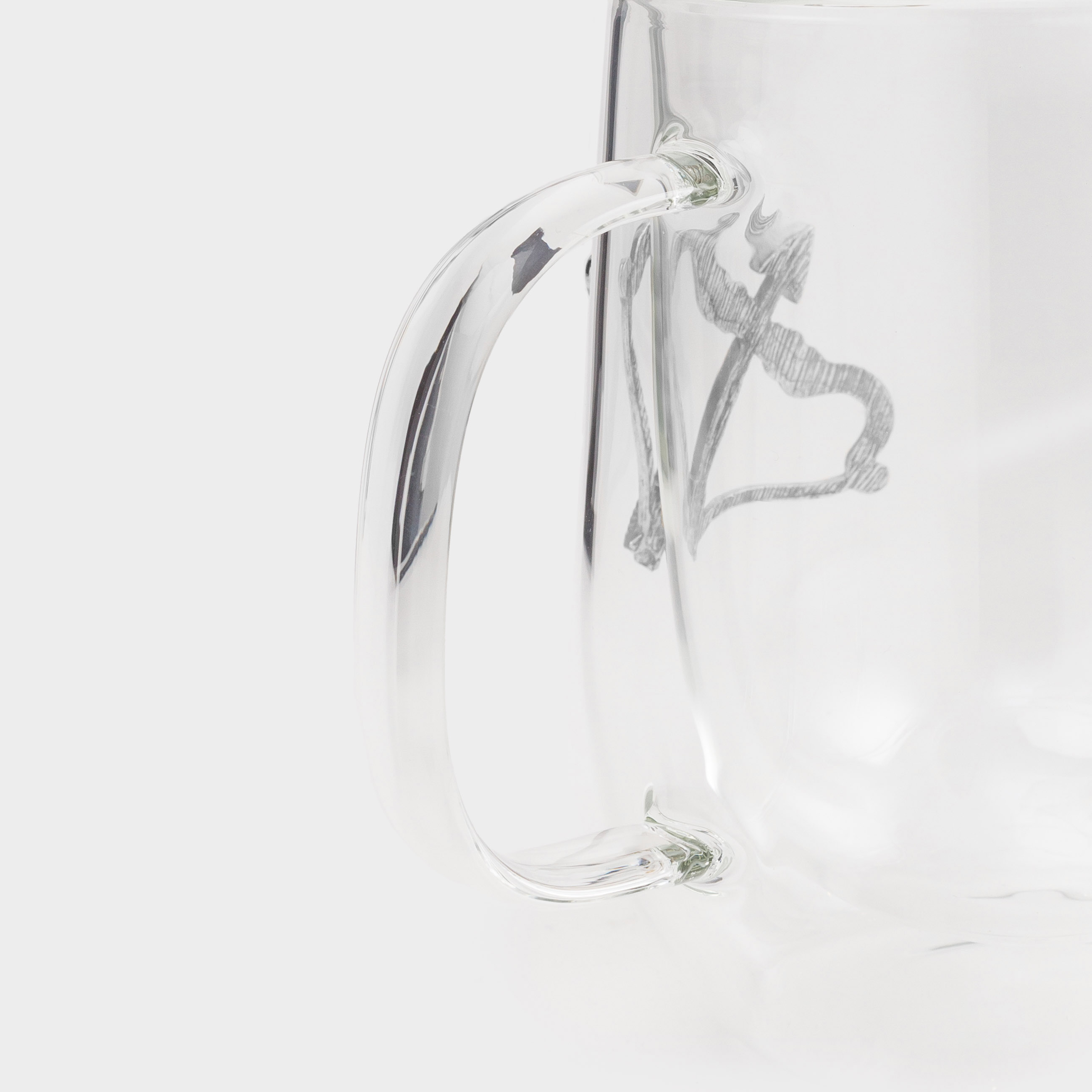 Mug, 350 ml, glass B / metal, silver, Sagittarius, Air zodiac, image-2