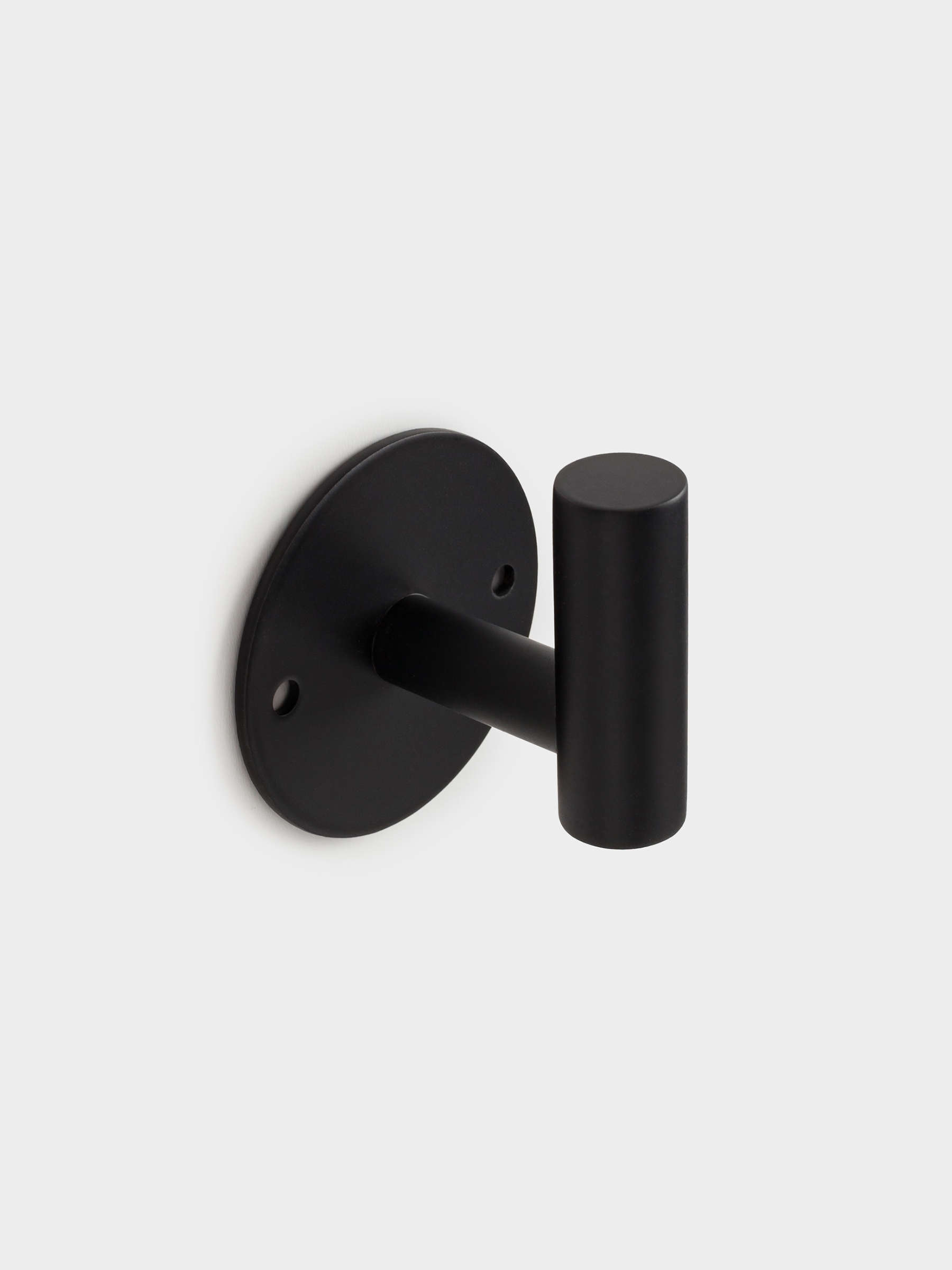 Hook, 6 cm, wall-mounted, Velcro, steel, black, Total black