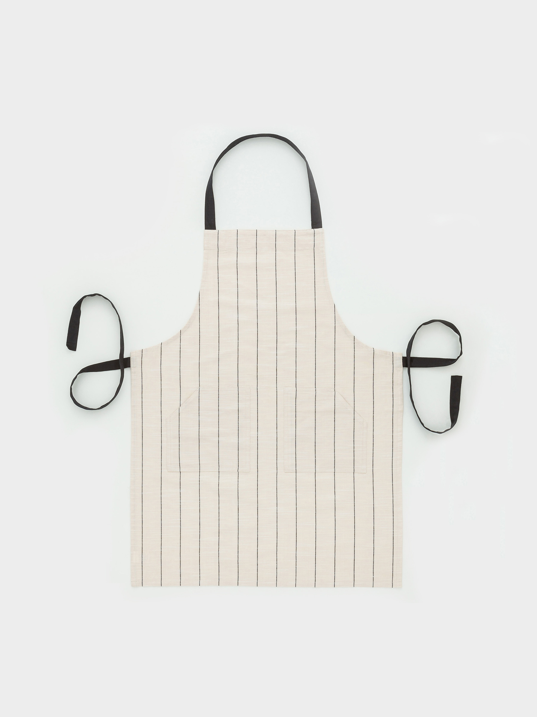 Apron, 68x92 cm, cotton, beige, Stripes, Flax, image-0
