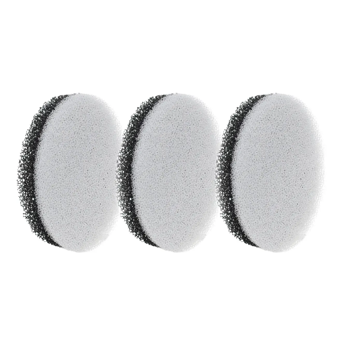 Sponge for washing dishes, 9x6 cm, 3 pcs, abrasive, oval, black and gray, Black clean, image-0