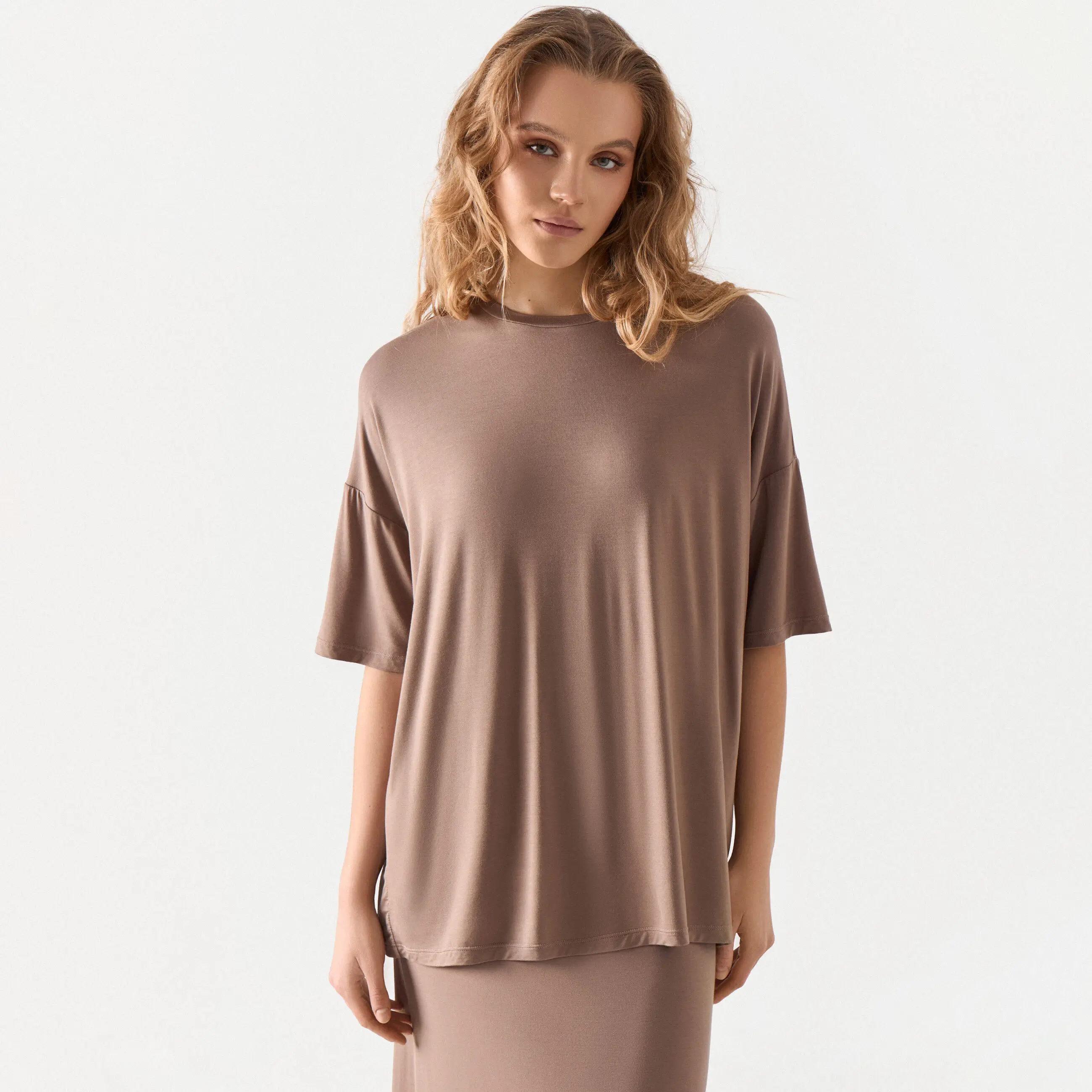 Women's T-shirt, size L, bamboo / elastane, green, Elodie
