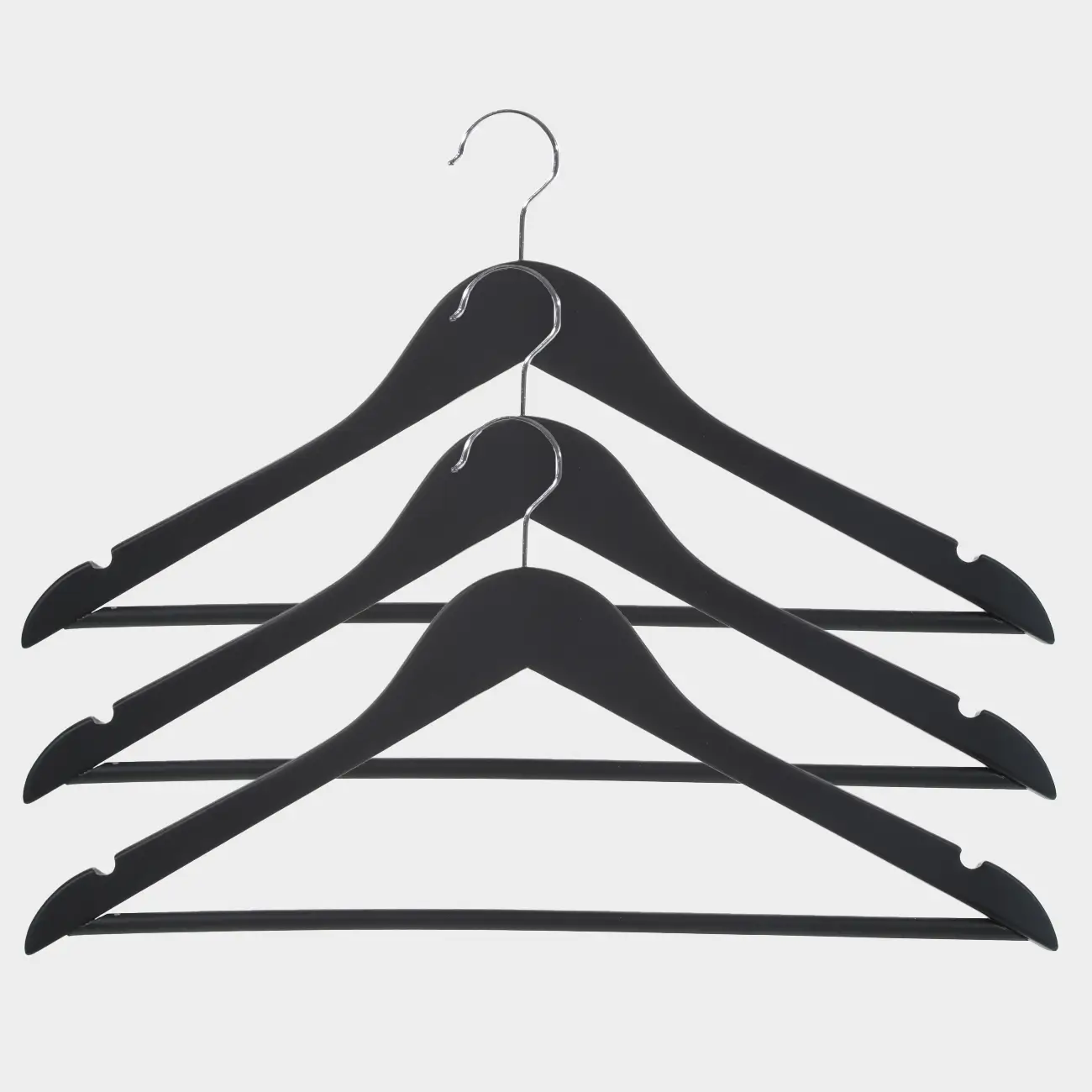 Hanger, 44 cm, 3 pieces, wood, black, Wooden house, image-0