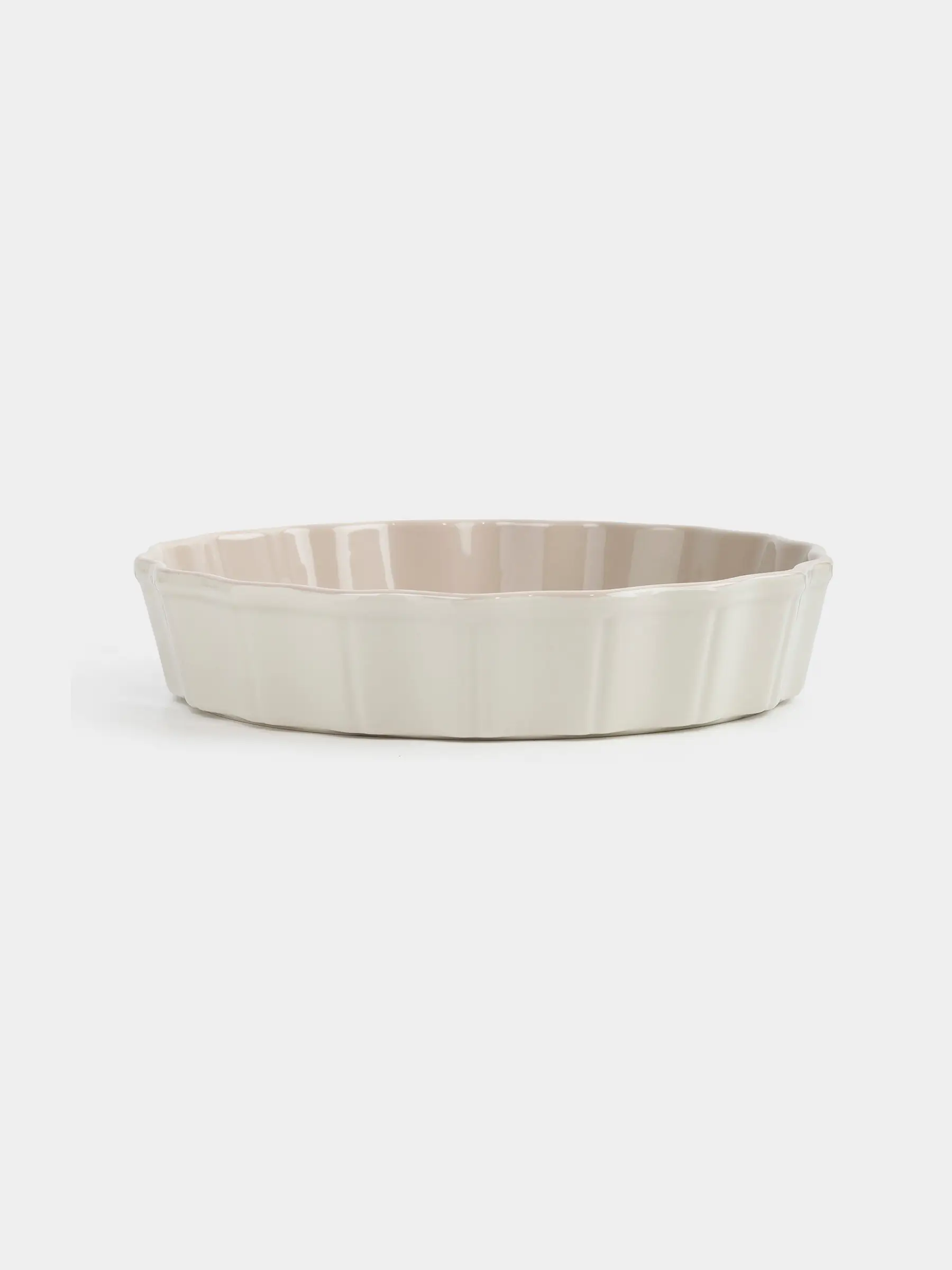Baking dish, 24 cm, ceramic, round, milky beige, Cakes new