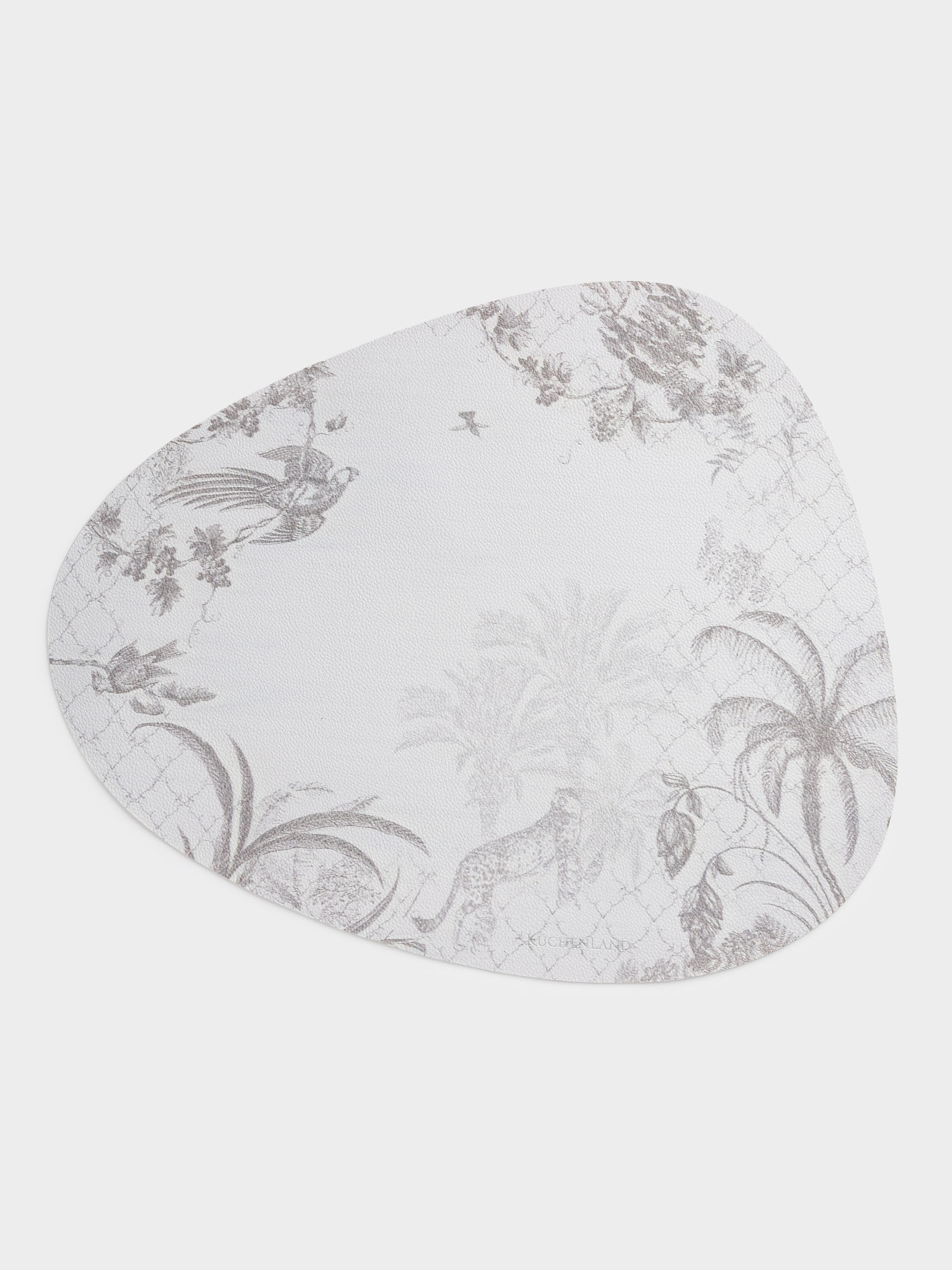 Placemat, 37x45 cm, PVC, curly, light gray, Jungle, Rock print, image-0