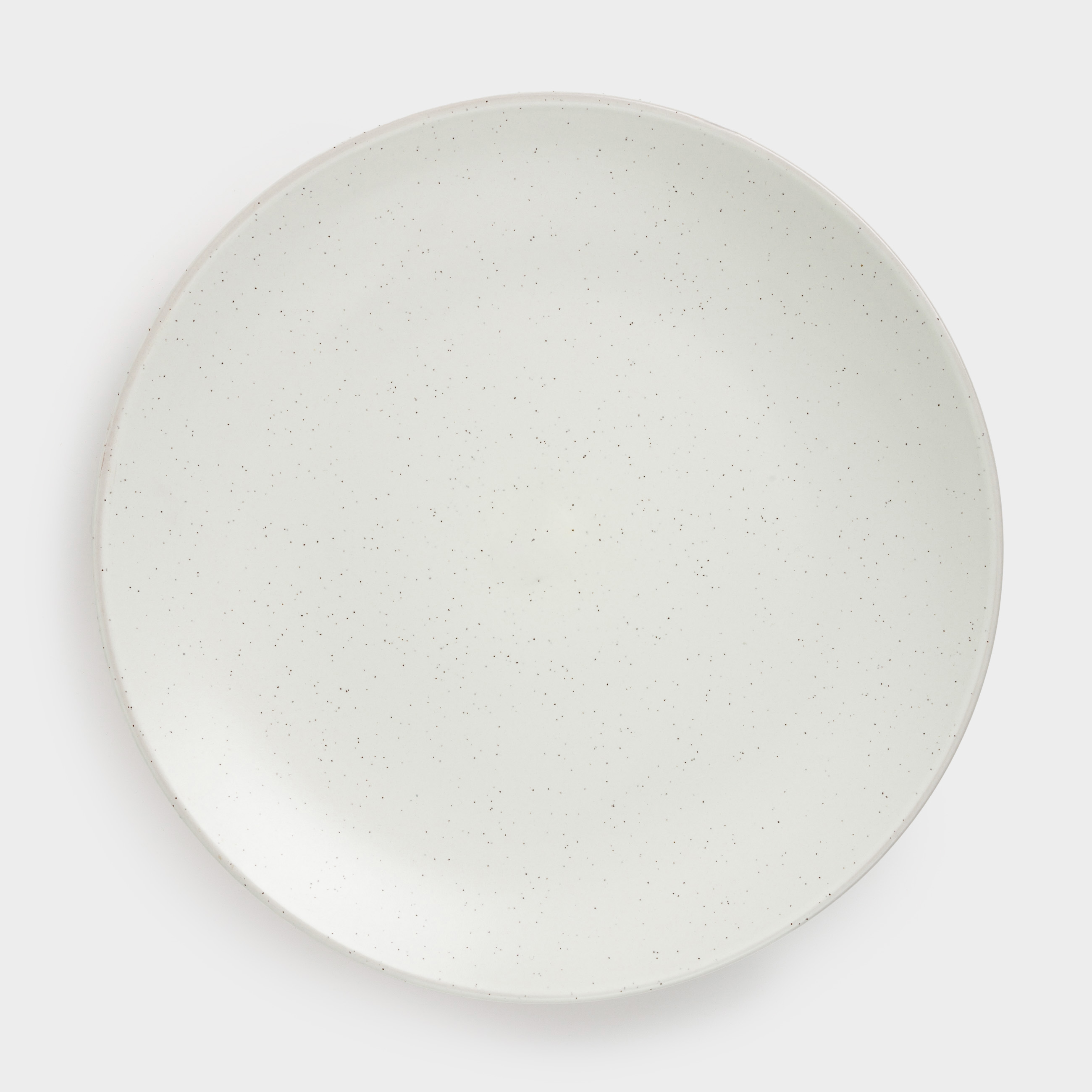 Snack plate, 21 cm, 2 pcs, ceramic, milk, speckled, Particle