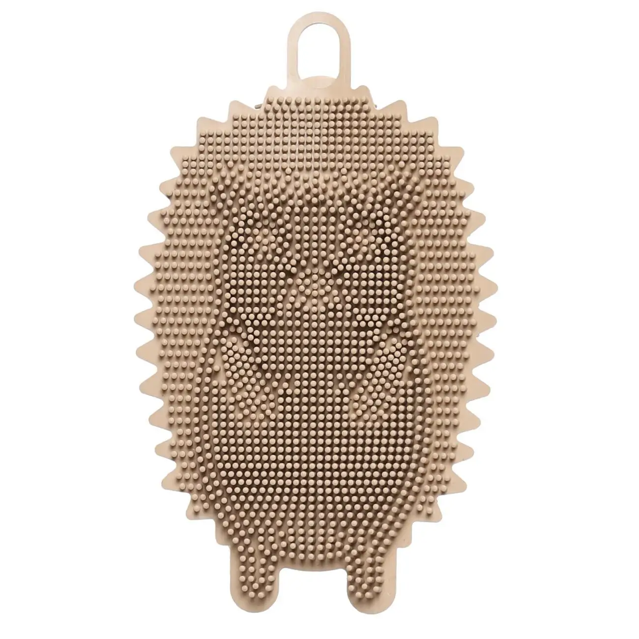 Dish washing sponge, 13 cm, Silicone, Beige, Hedgehog, Manny, image-0