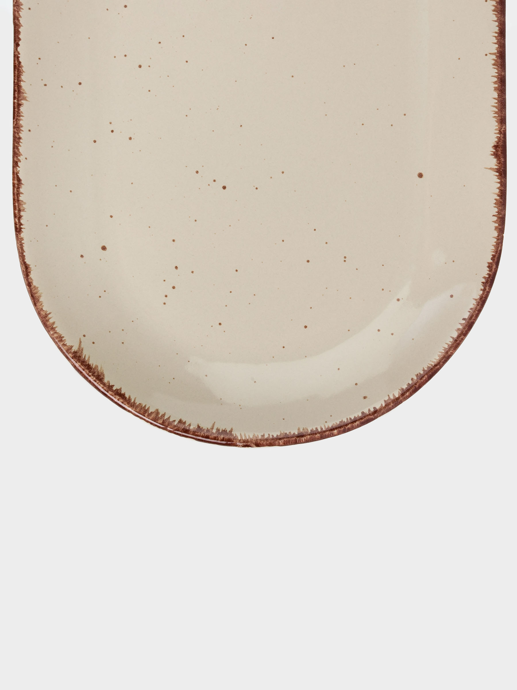 Dish, 25x13 cm, ceramic, oval, beige, Speckled, Speckled, image-3