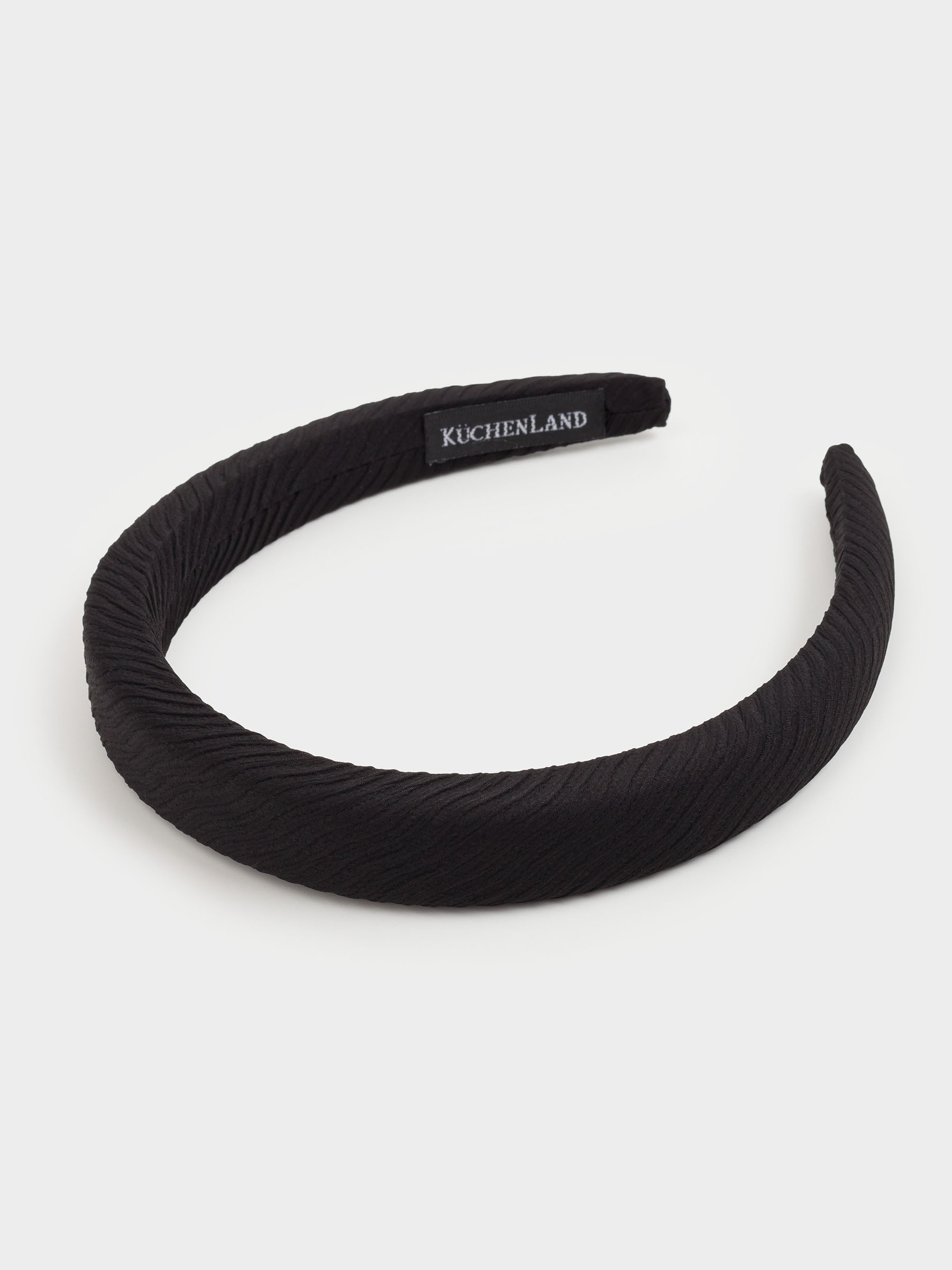 Hair band, 14x16 cm, Polyester / plastic, Black, Lines, Basic
