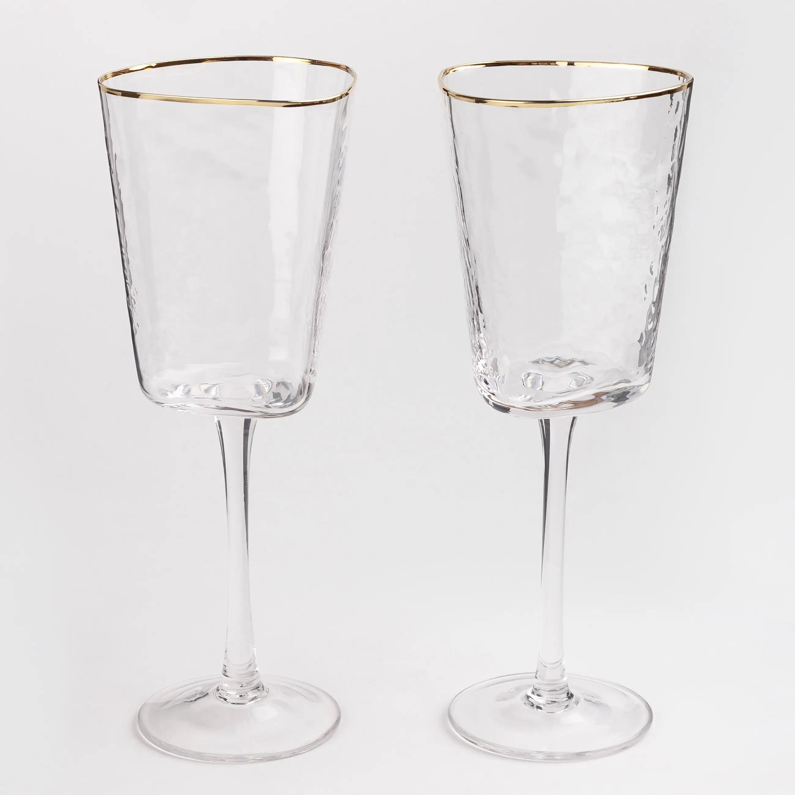 Drinking glass, 300 ml, 2 pcs, glass, with golden edging, Triangle Gold, image-0