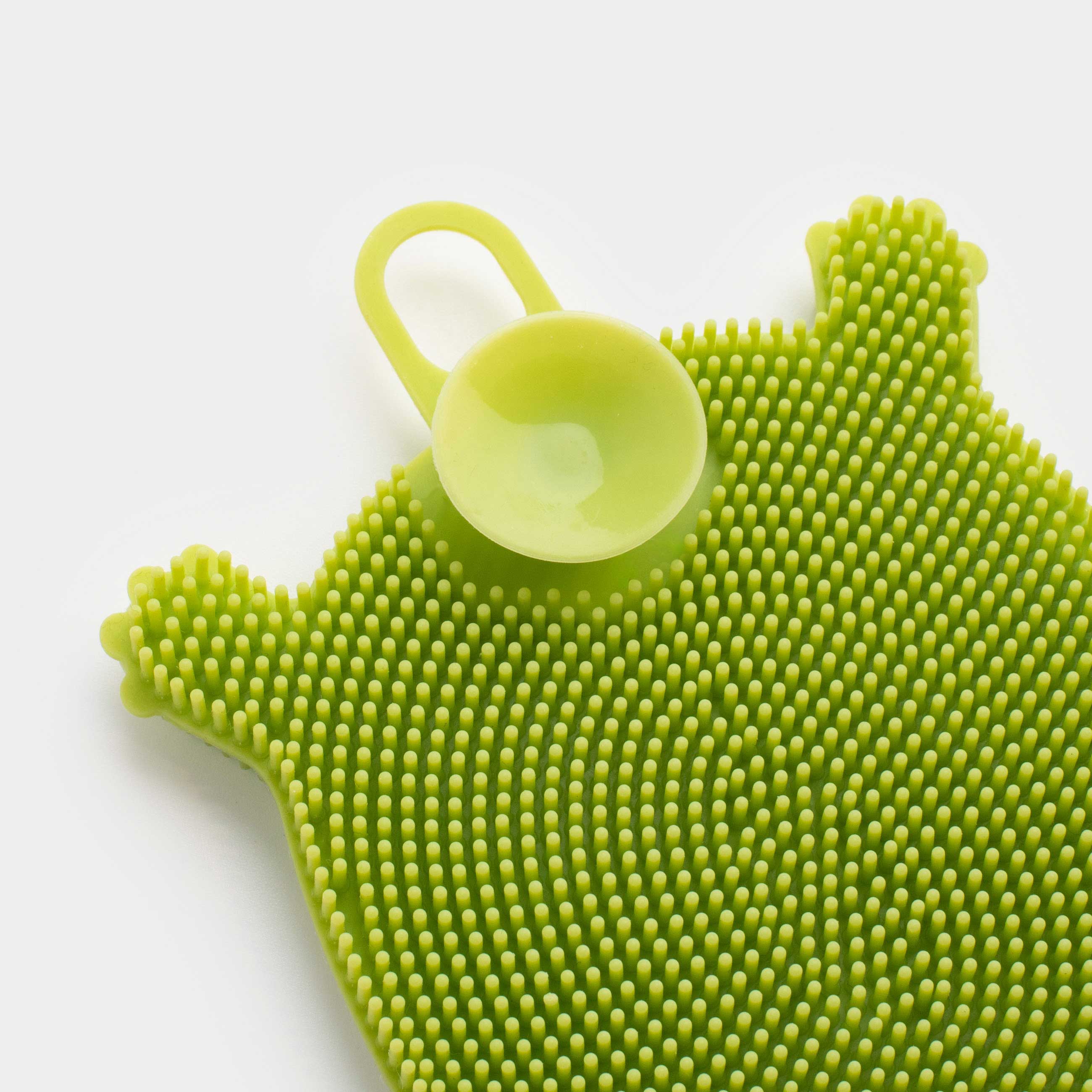 Dish washing sponge, 13 cm, Silicone, Green, Turtle, Manny, image-4
