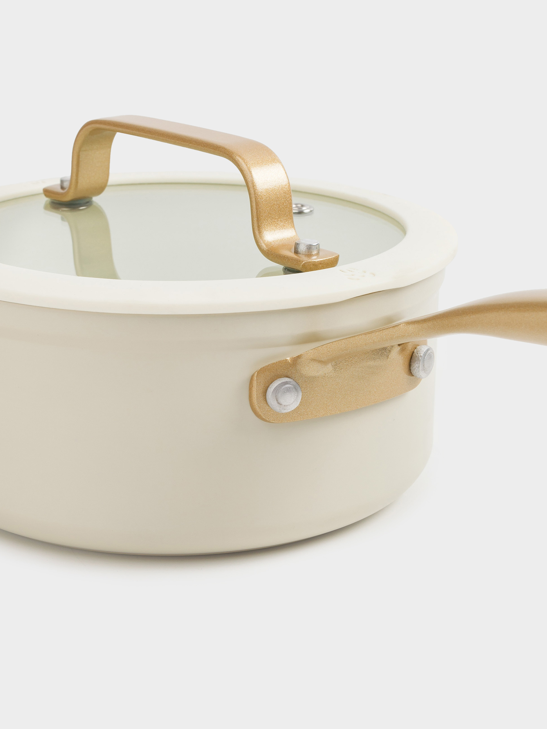 Saucepan, 16 cm, 1.3 l, with lid, coated, aluminum, milky, Piatto gold, image-1