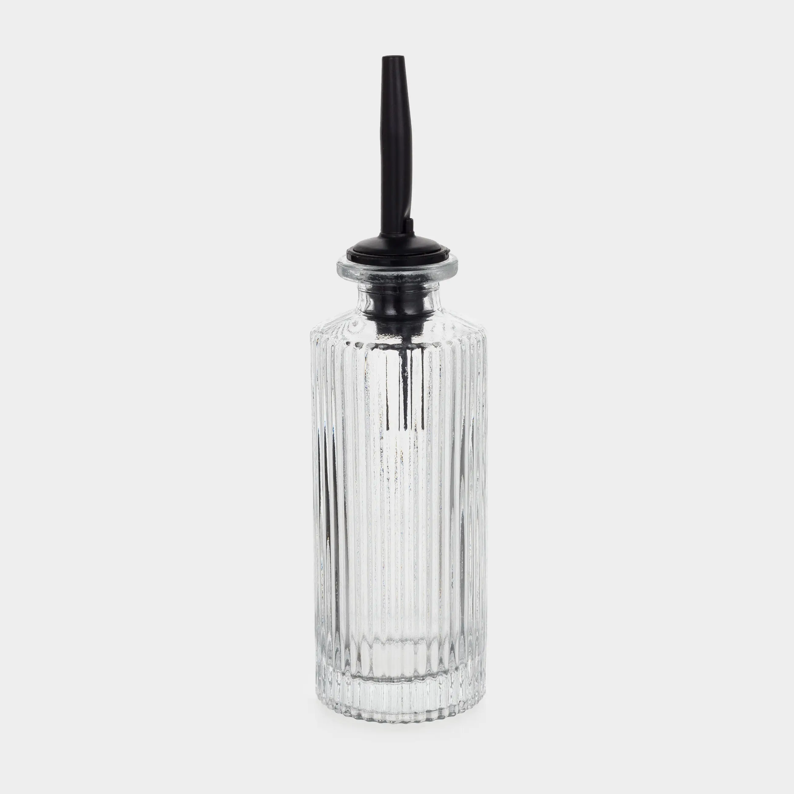 Oil or vinegar bottle, 160 ml, with dispenser, glass R / metal, Ribby, image-0