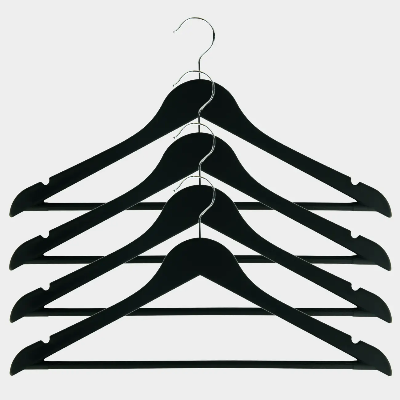 Hanger, 44 cm, 4 pcs, plastic coated, black, Fun house , image-0