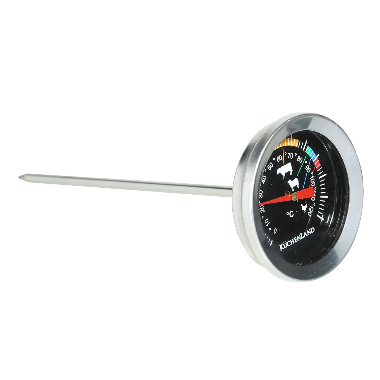 Food thermometer, 12.5 cm, for meat dishes, steel, BBQ, image-0