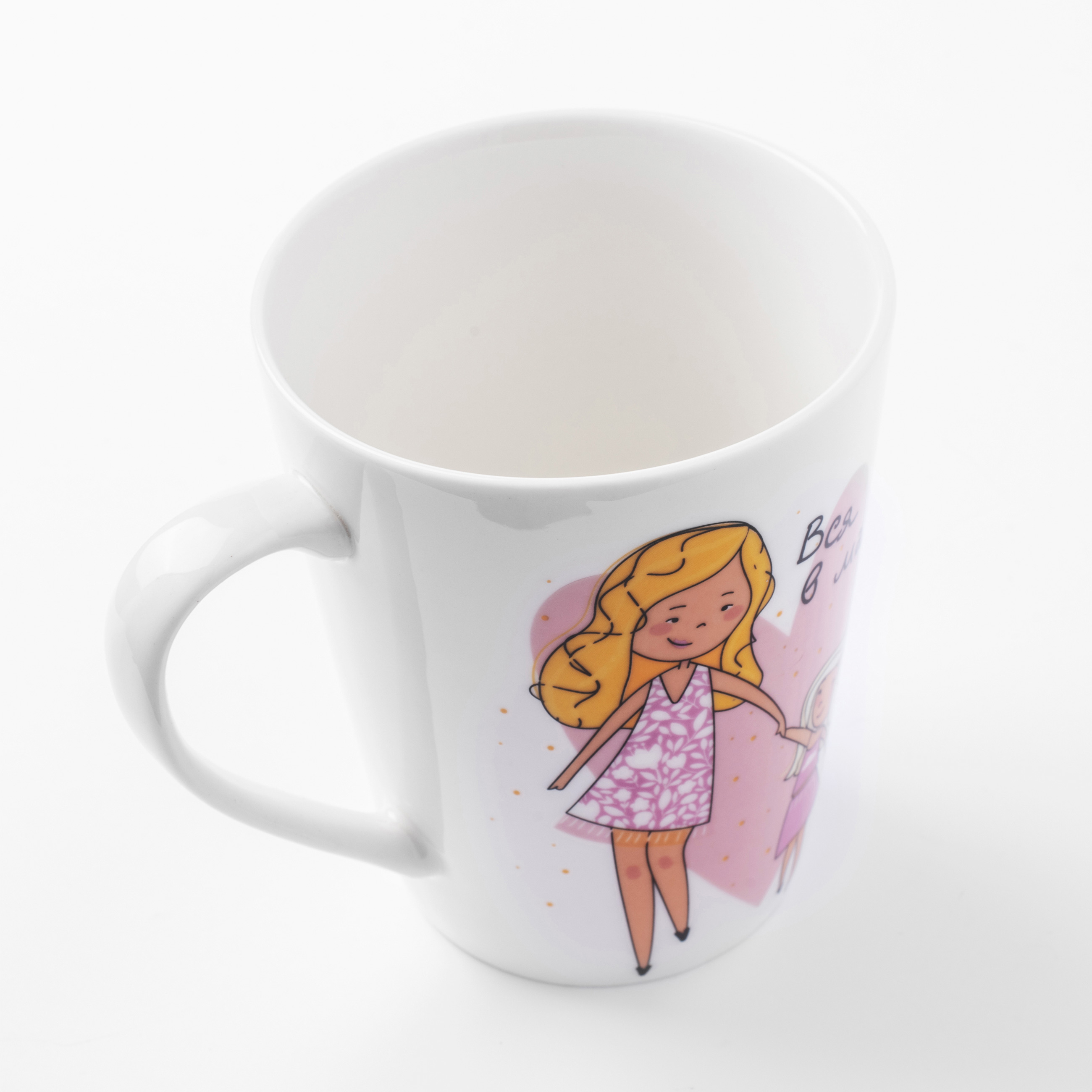 Mug, 420 ml, porcelain N, white, Mother and daughter, Family, image-2