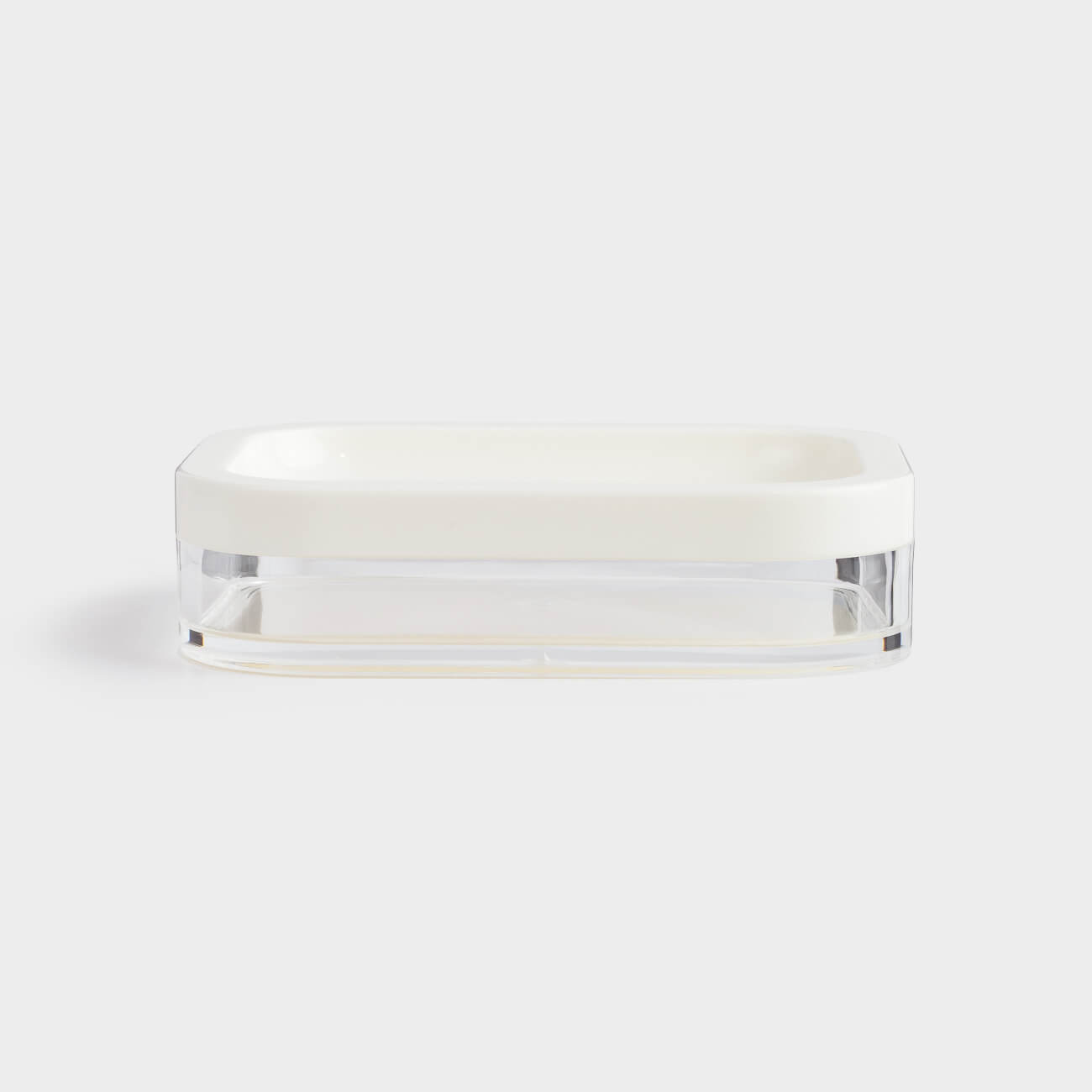 Soap dish, 12x9 cm, plastic / acrylic, rectangular, milky, Eleos, image-0