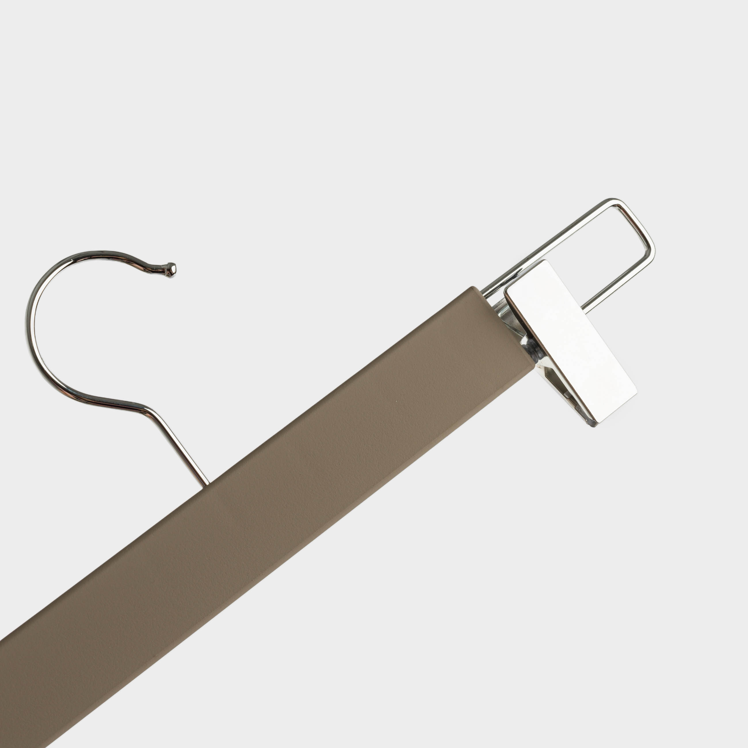 Trousers/skirt hanger, 31 cm, 3 pcs, with clips, coated plastic, mocha, New house, image-2