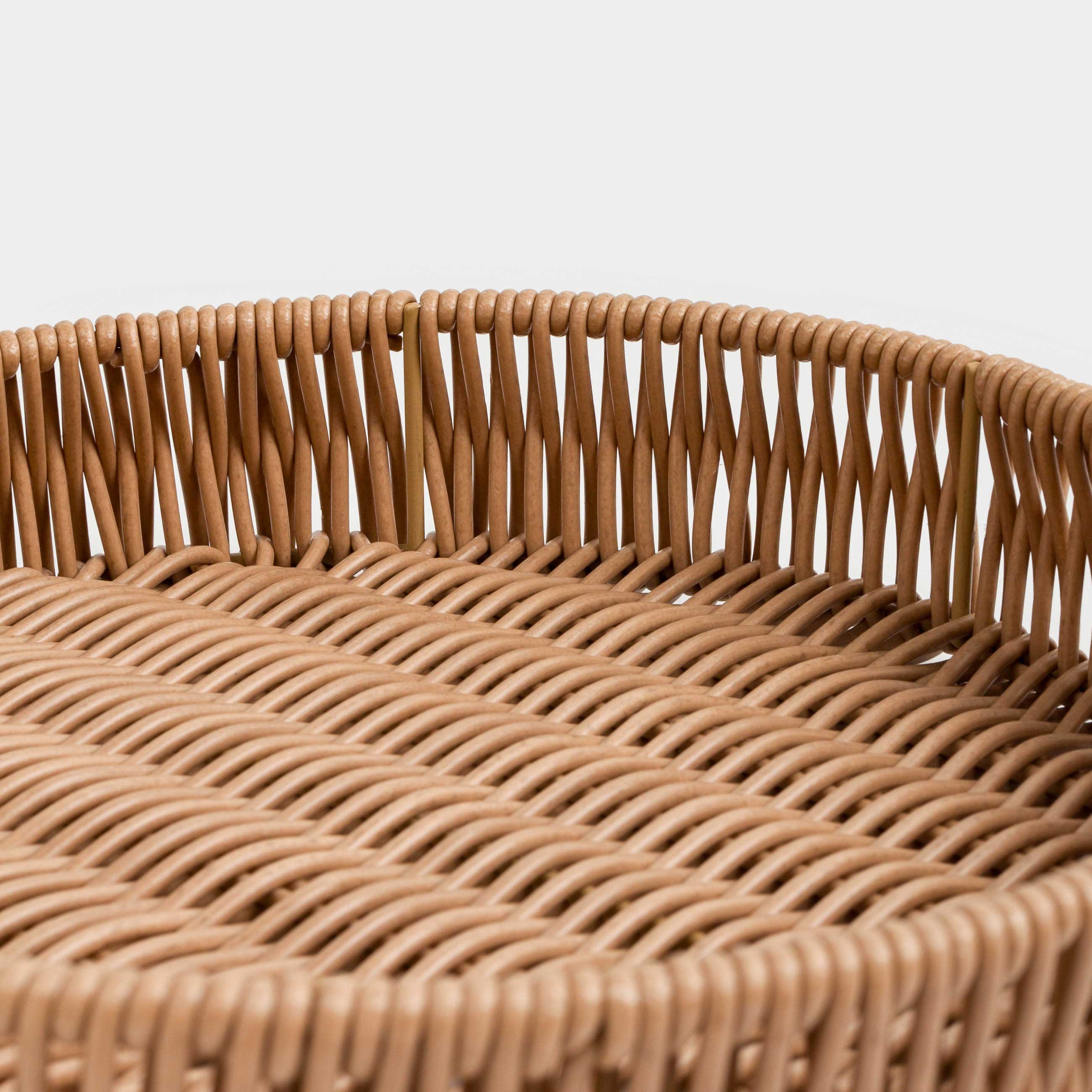 Tray, 25 cm, braided, rattan, round, beige, Twig