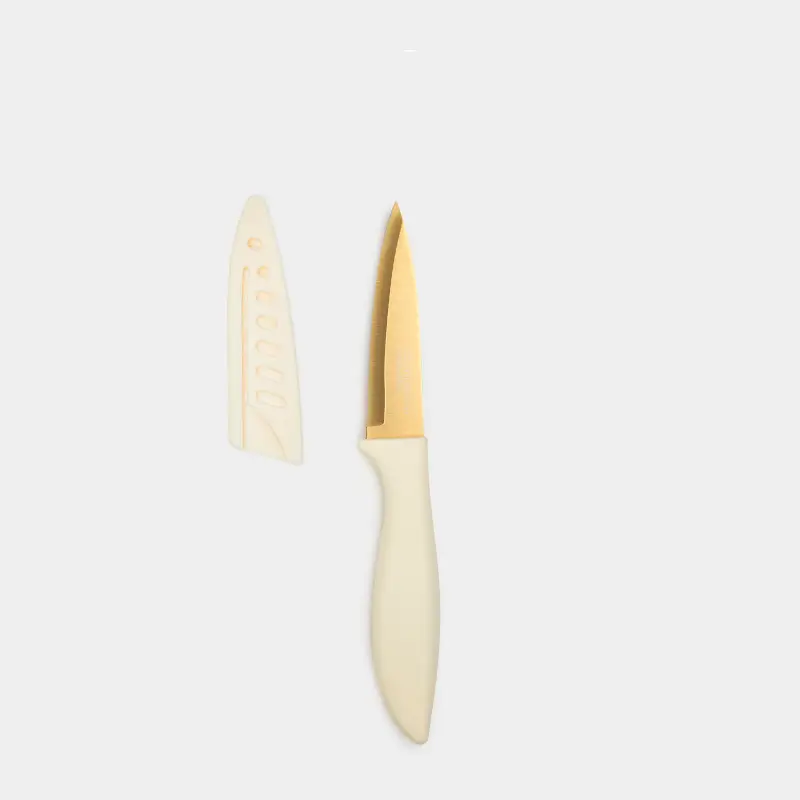 Slicing knife, 13 cm, with case, steel / plastic, milky gold, Regular gold ,image-0
