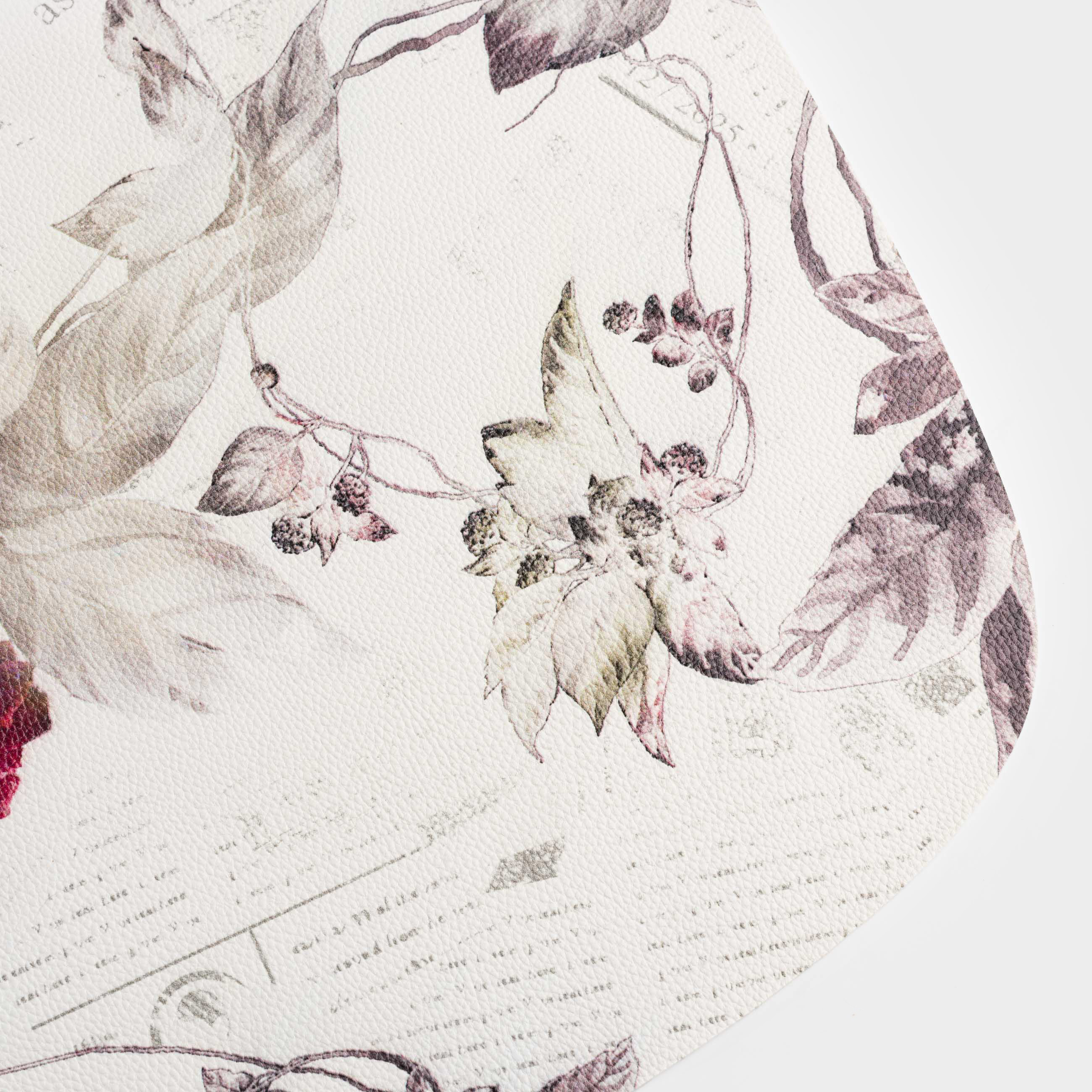 Placemat, 33x45 cm, PVC, shaped, milky, Rose branch, Rock print, image-1