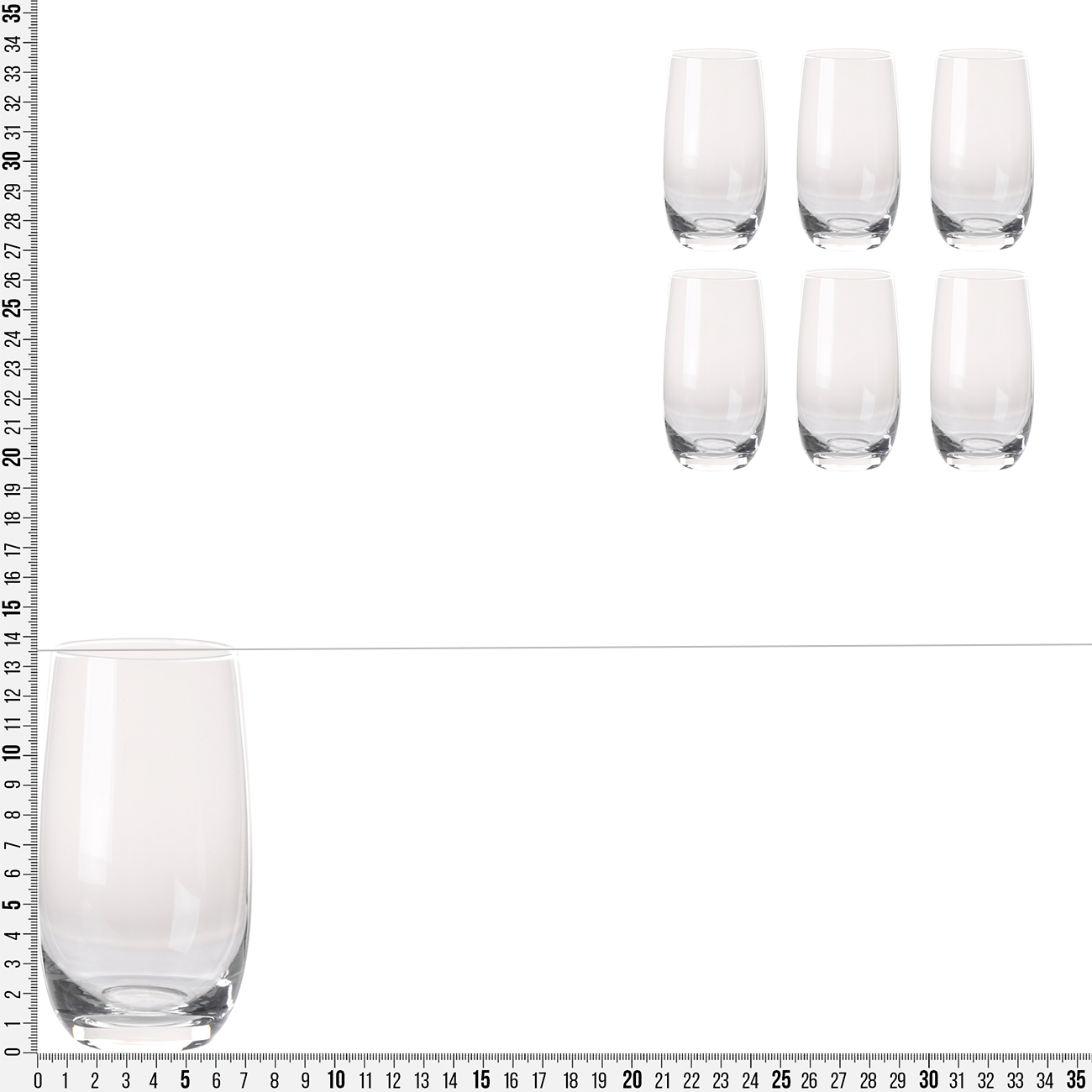 Glass, 13 cm, 410 ml, 6 pcs, glass, Palermo, image-3