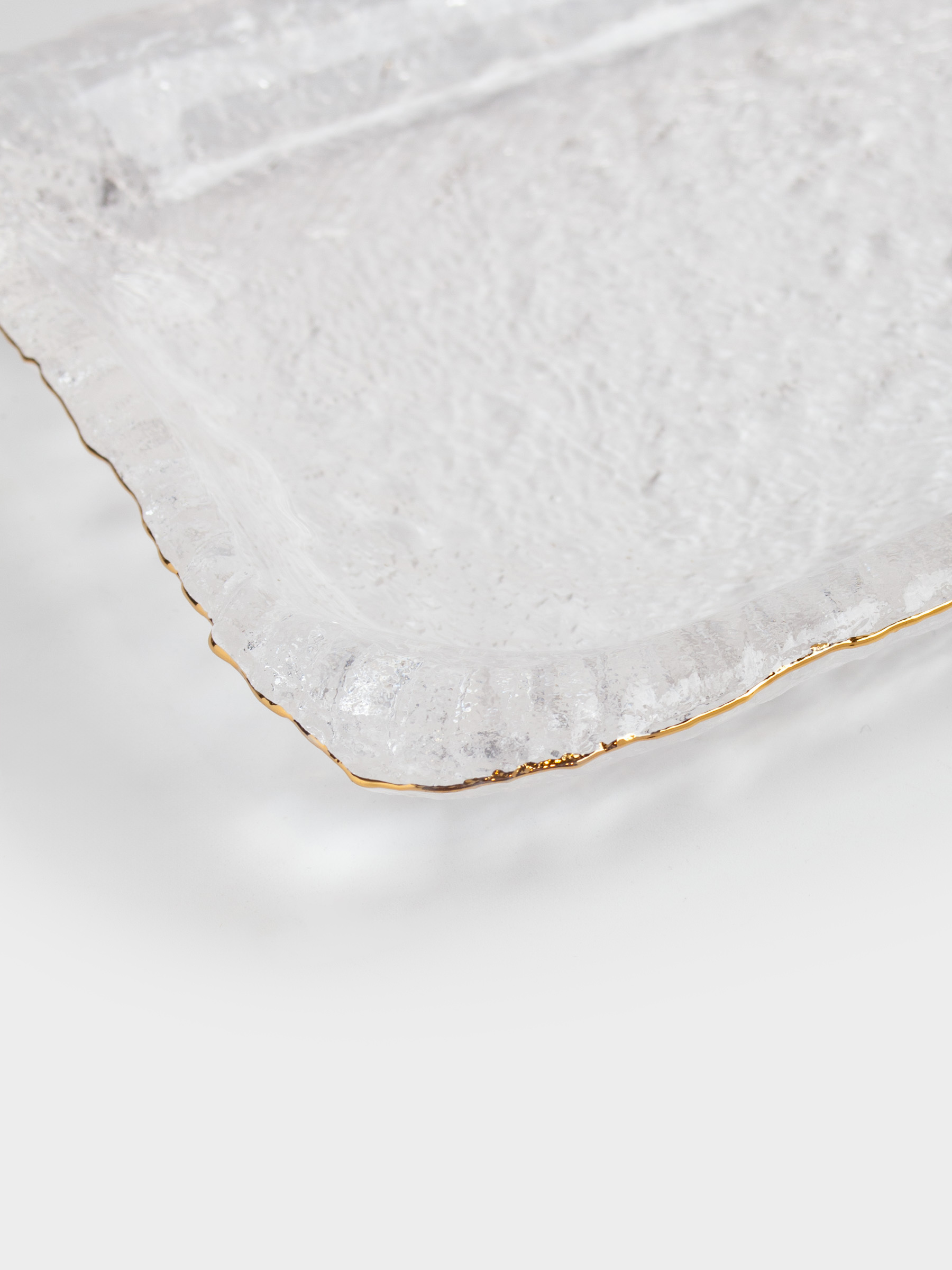 Dish, 14x23 cm, rectangular glass, with golden edging, Nautilus gold, image-7
