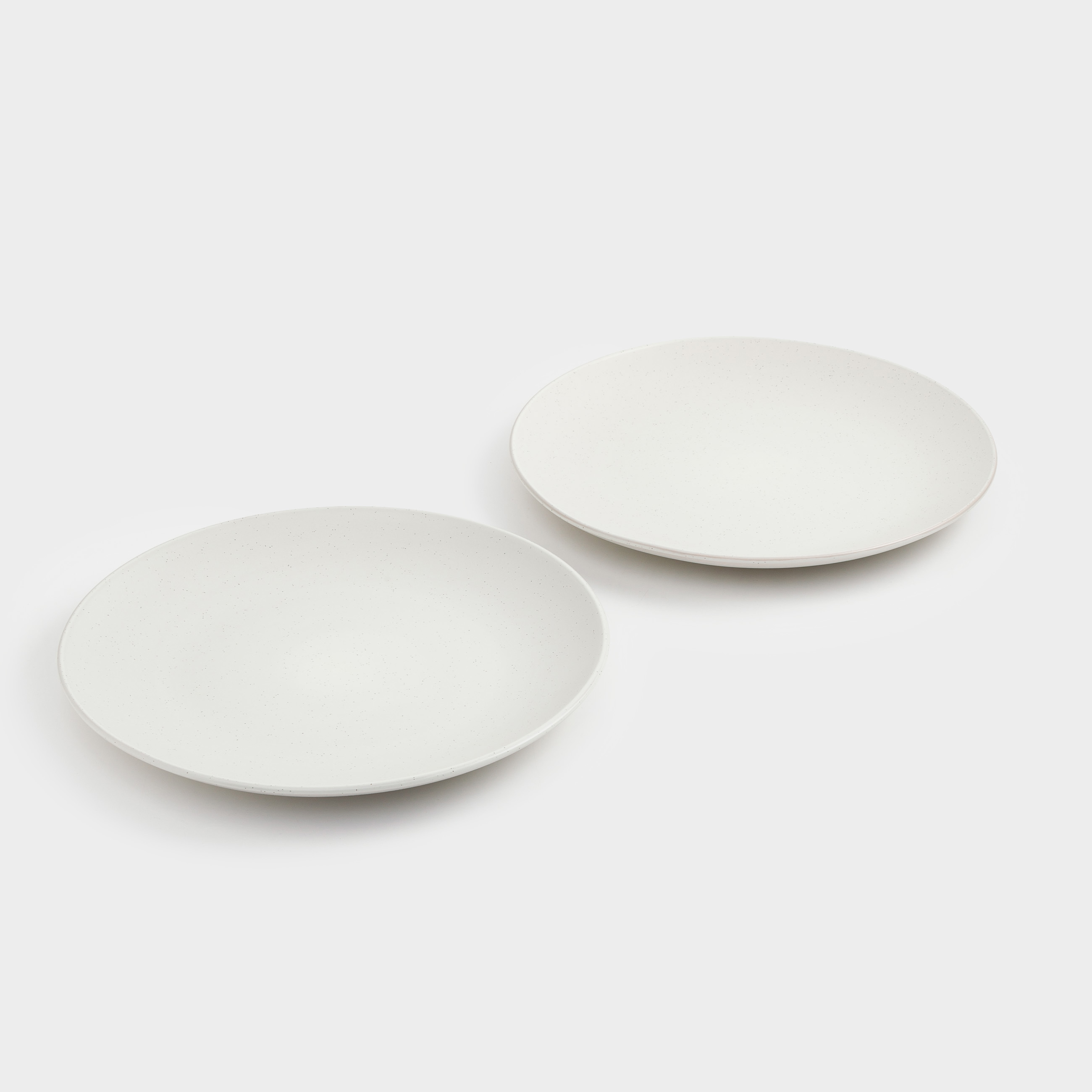 Dinner plate, 27 cm, 2 pcs, ceramic, milk, speckled, Particle