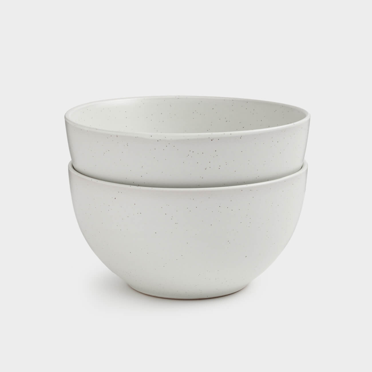Soup plate, 14x7 cm, 2 pcs, ceramic, milk, speckled, Particle