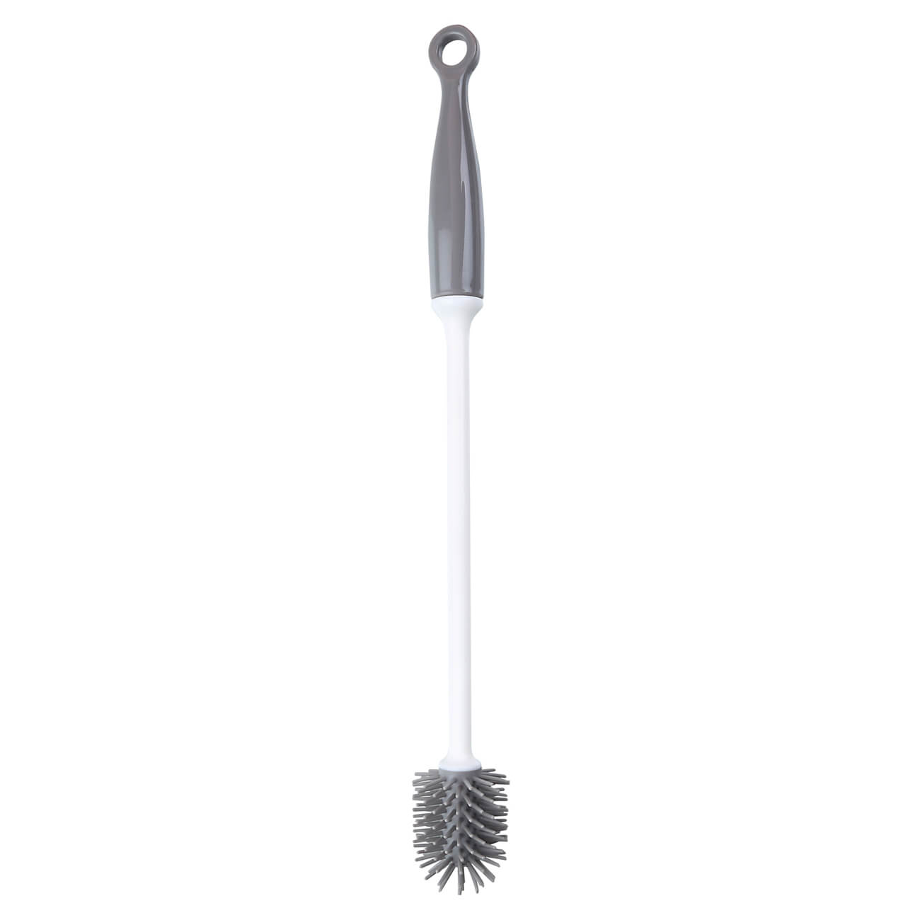 Bottle brush, 30 cm, rubber / plastic, gray-white, Mini, Clean