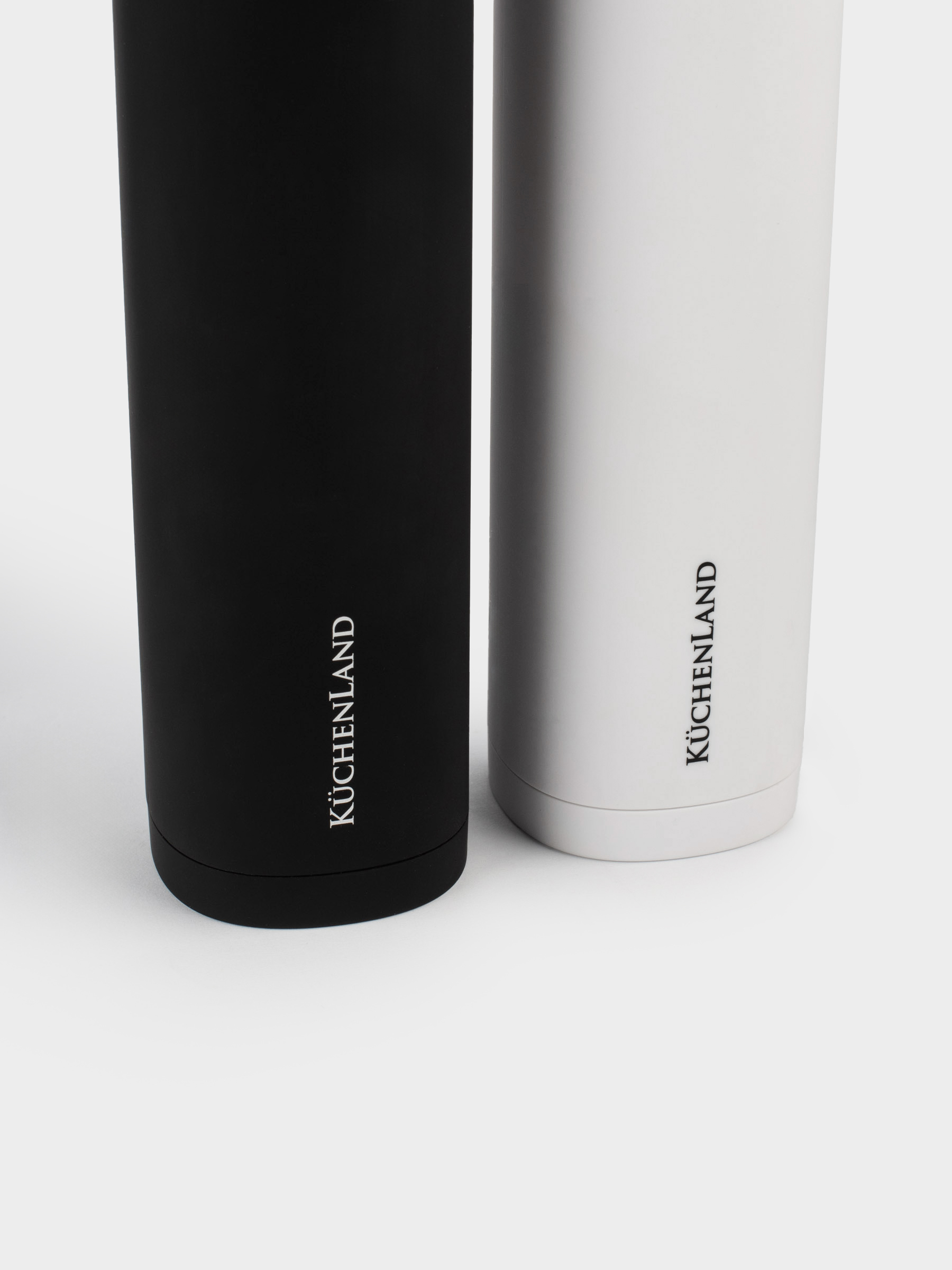 Spice mill, 20 cm, 2 pcs, Gravity, Plastic, LED W, White / Black, B&W, image-2